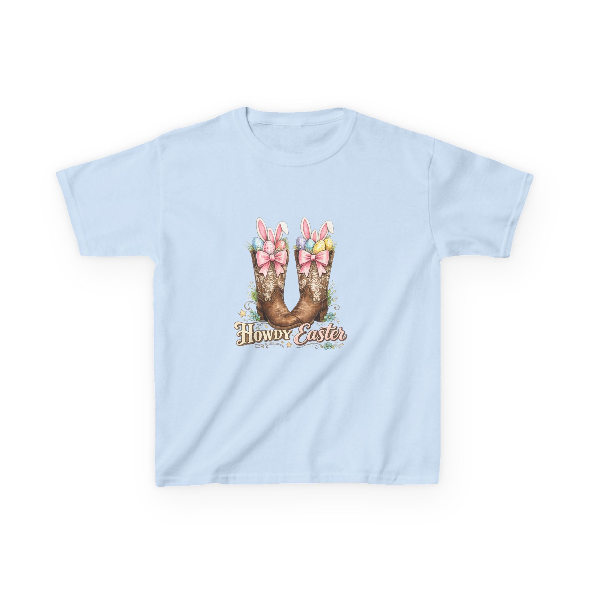Kids Tee — Howdy Easter Horseshoe with Pastel Bows