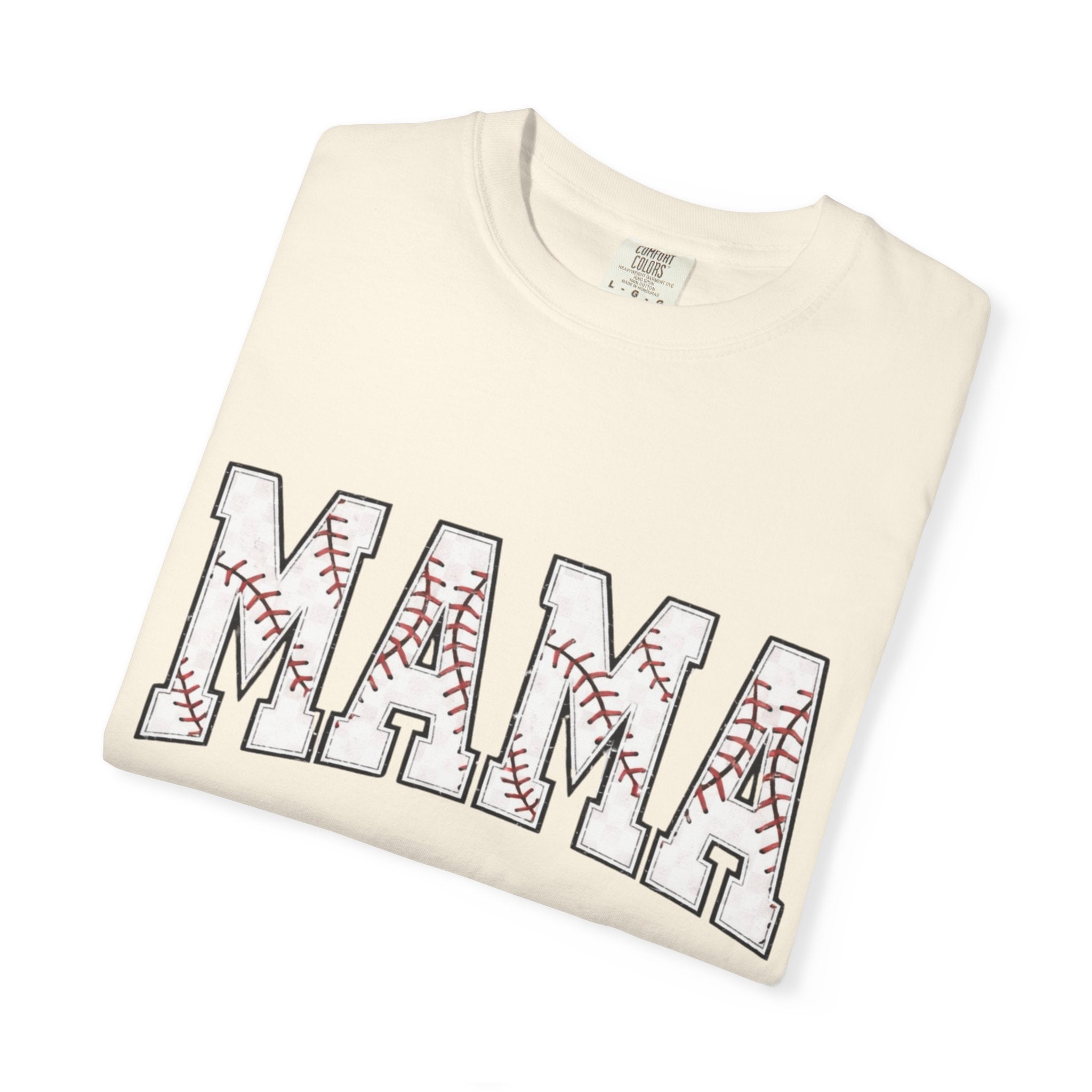 Mama Baseball Tee — 'MAMA' Stitched Baseball Mom T‑Shirt