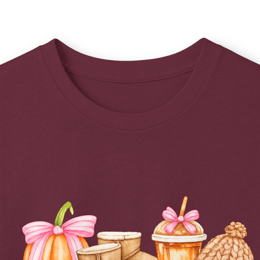 Long Sleeve Tee - Watercolor Pumpkins "#fallbasics" Fall Graphic