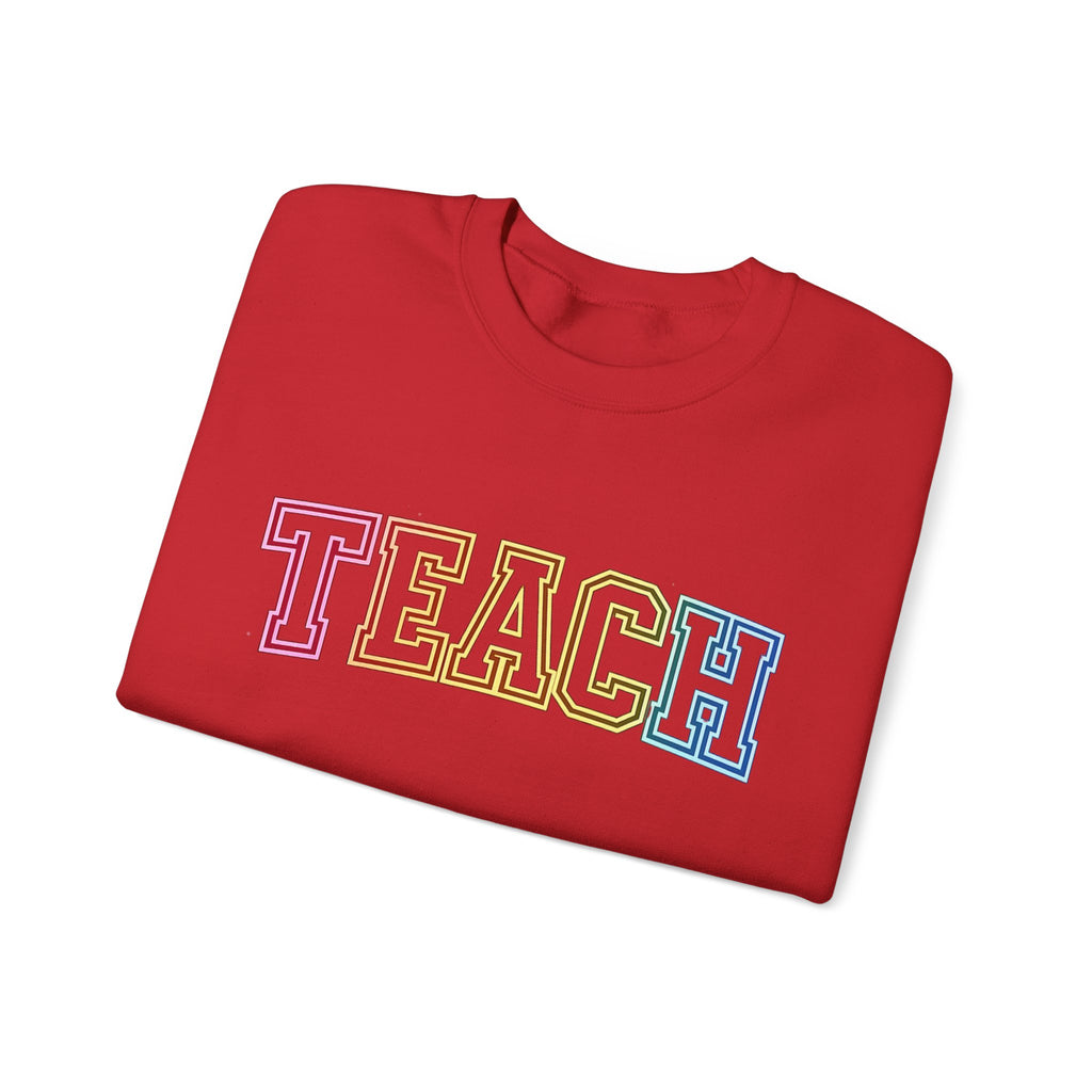 Teacher Rainbow 'TEACH' Crewneck Sweatshirt