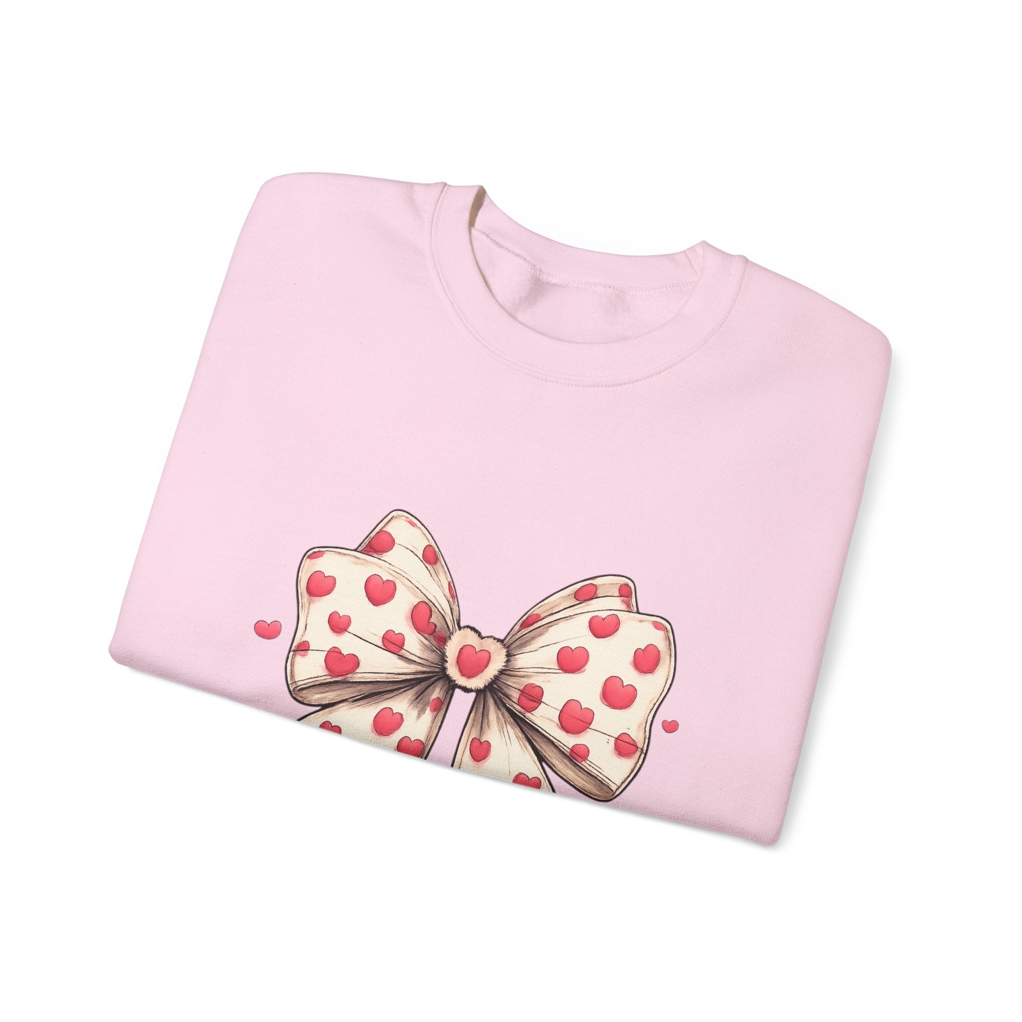 Heart Bow Crewneck Sweatshirt – Cute Valentine’s Day Pullover
