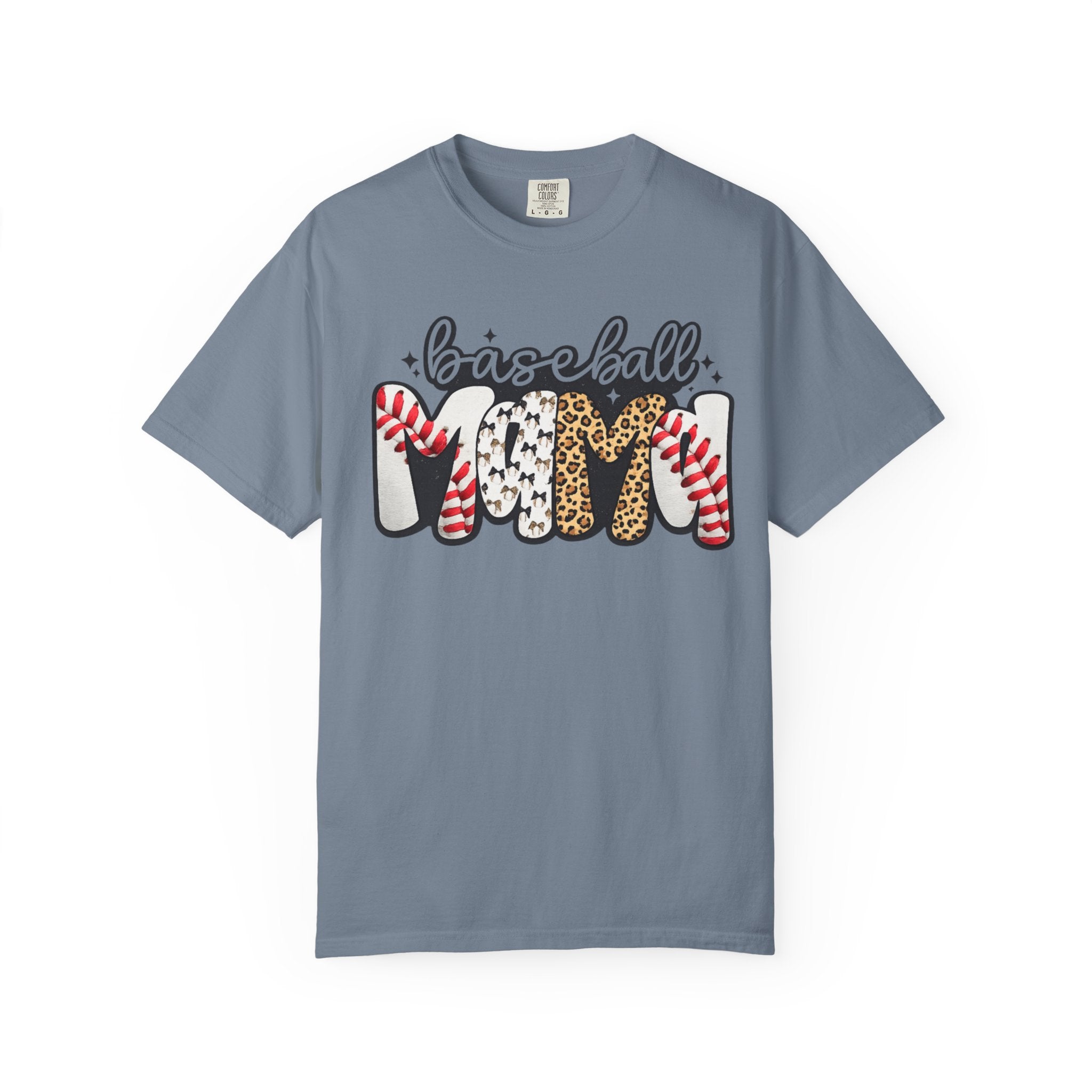 Baseball Mom T-Shirt — Leopard & Stitch Pattern Sports Tee