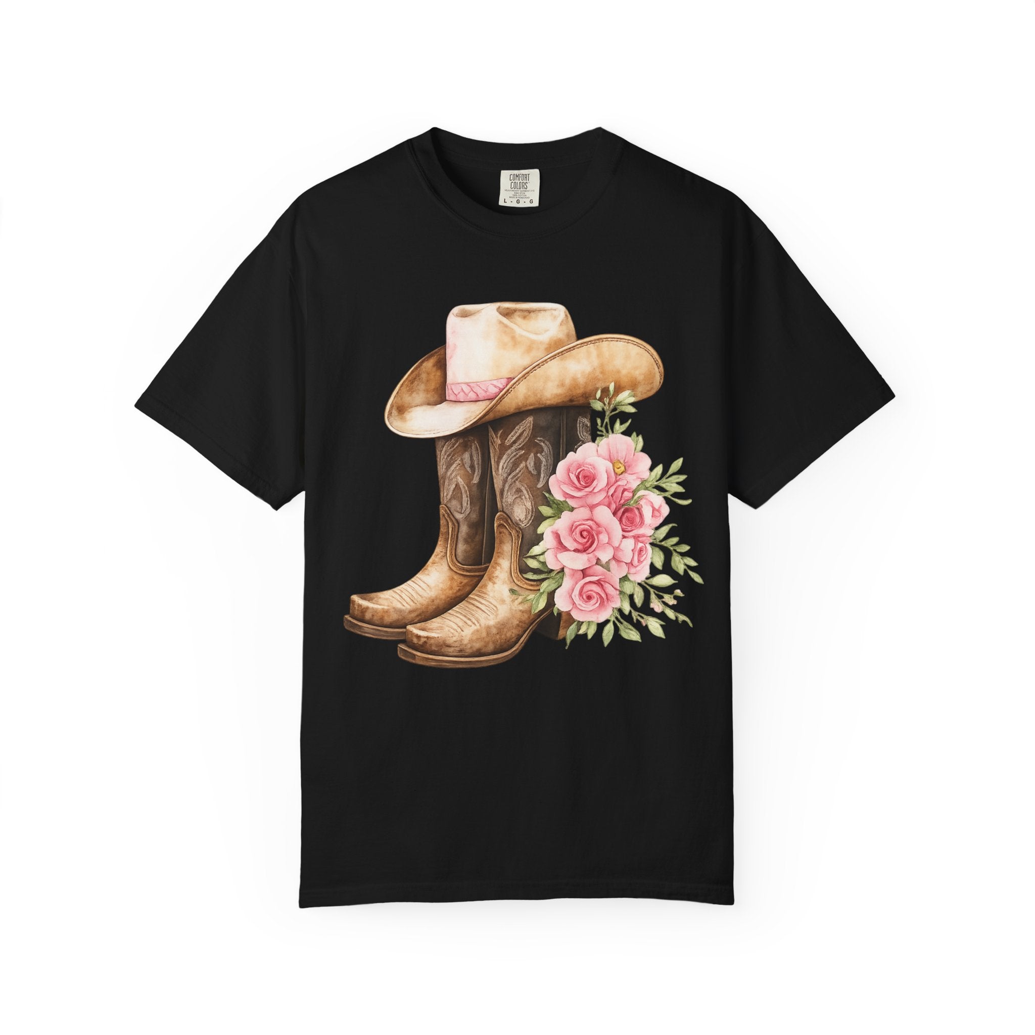Cowboy Boots & Hat Floral T-Shirt — Western Country Floral Tee