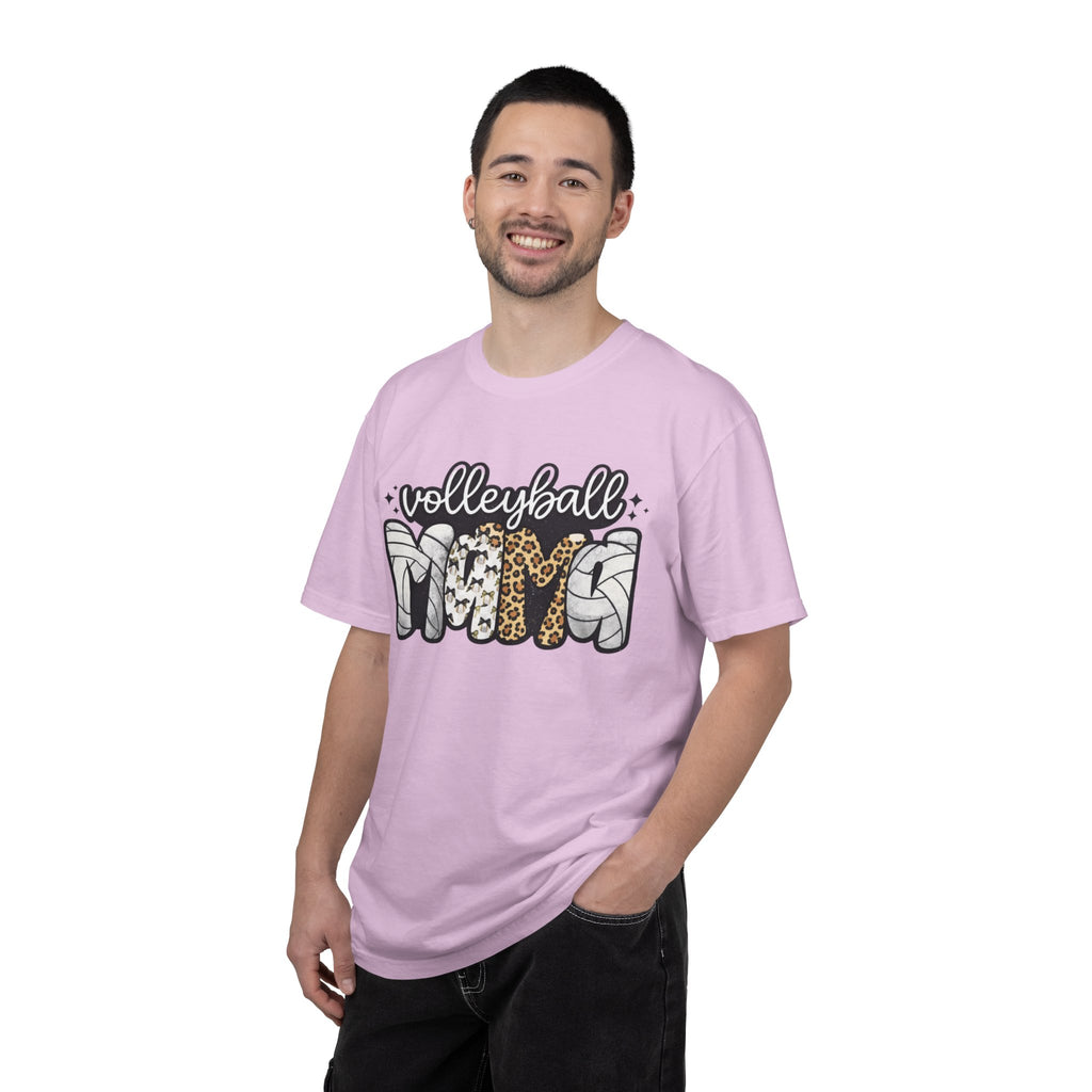Volleyball Mom T-Shirt — Leopard & Ball Graphic Tee for Coaches & Fans