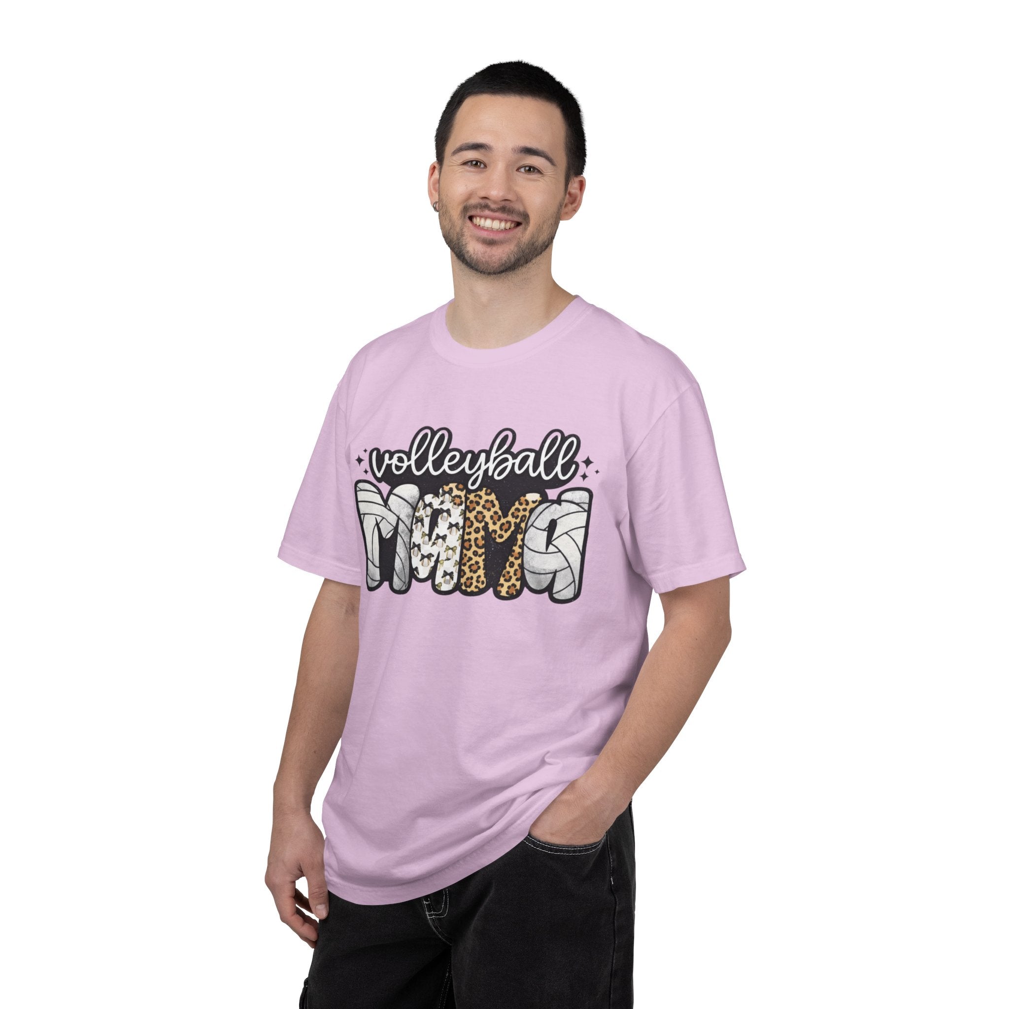 Volleyball Mom T-Shirt — Leopard & Ball Graphic Tee for Coaches & Fans
