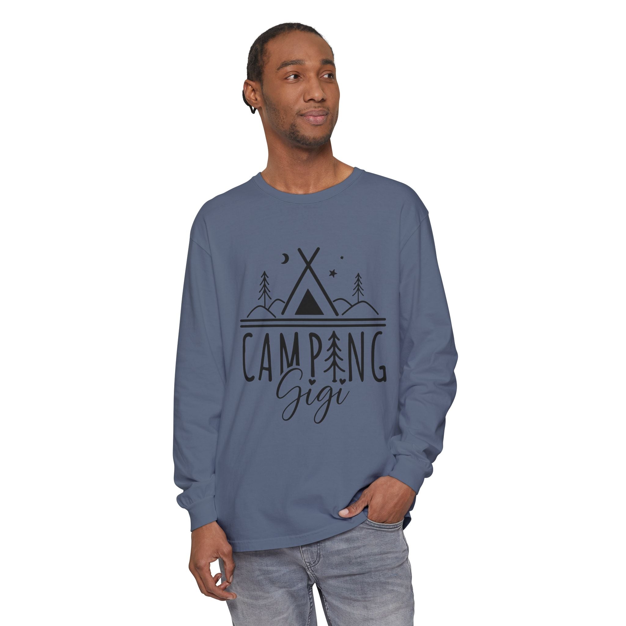 Camping Gigi Long Sleeve Tee — Graphic Camping Tent Shirt for Grandmothers