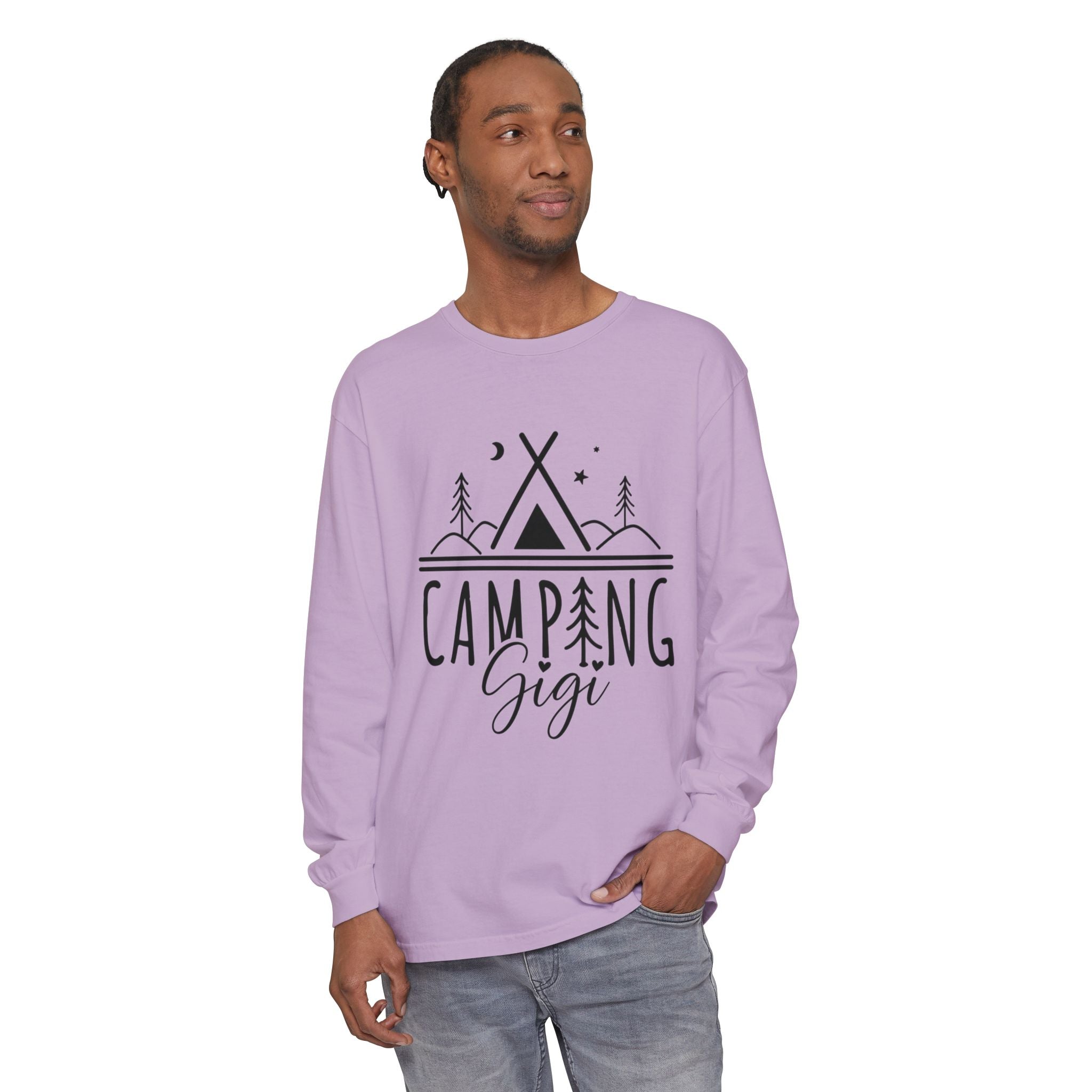 Camping Gigi Long Sleeve Tee — Graphic Camping Tent Shirt for Grandmothers