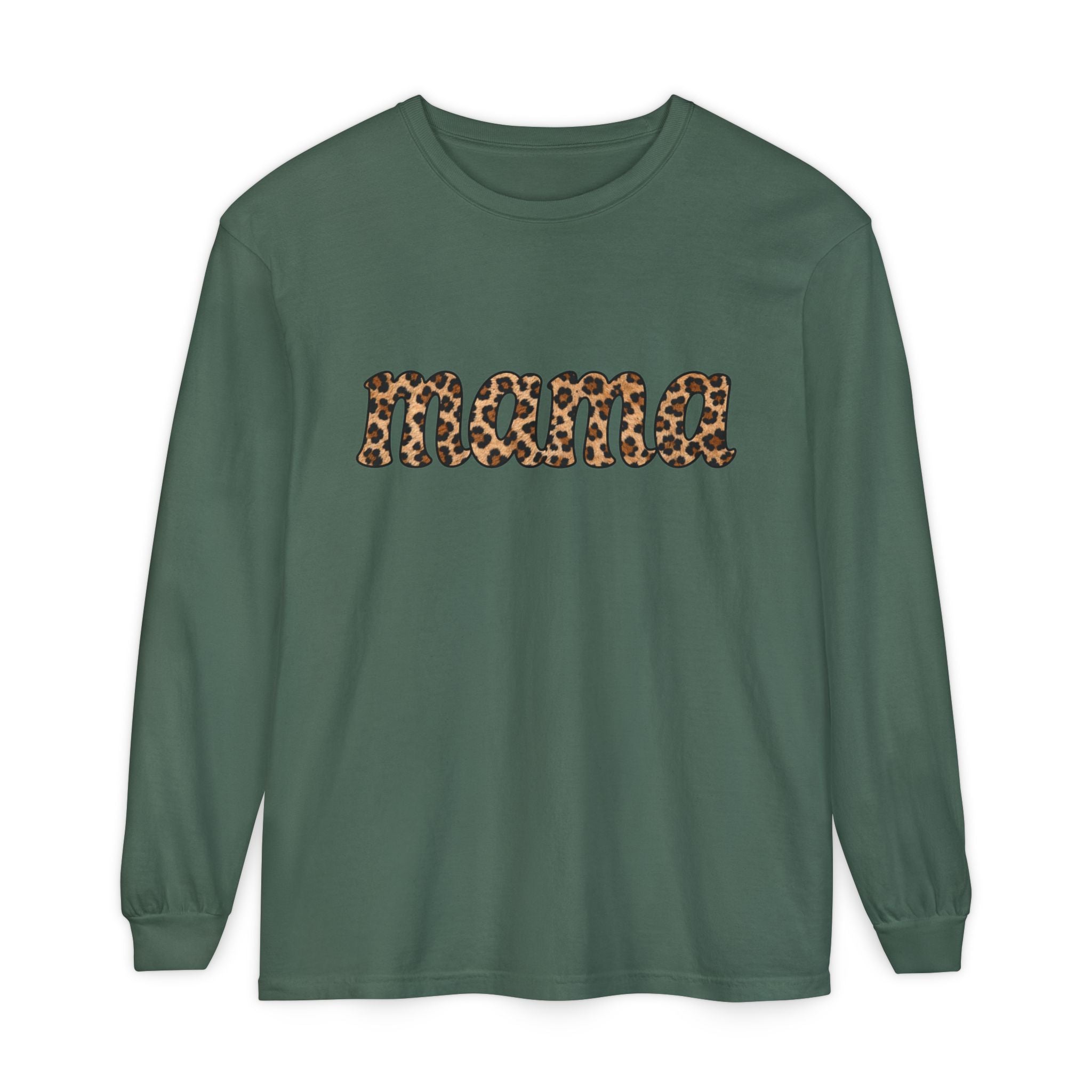 Mama Leopard Print Long Sleeve Tee