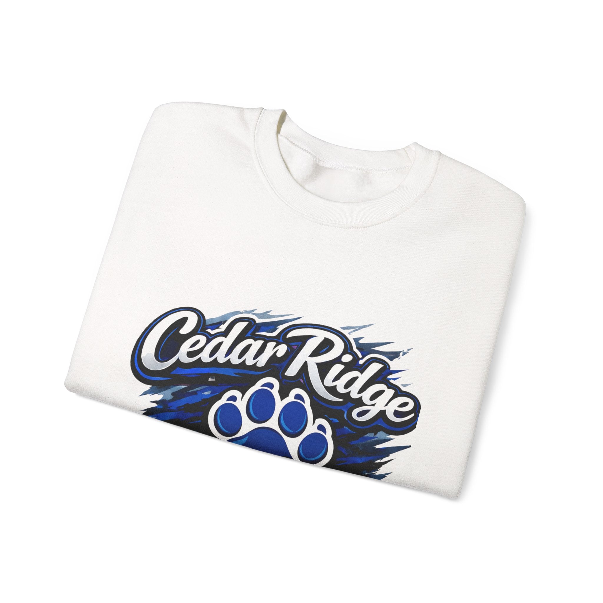 Cedar Ridge Panthers Crewneck Sweatshirt — Blue Paw School Spirit