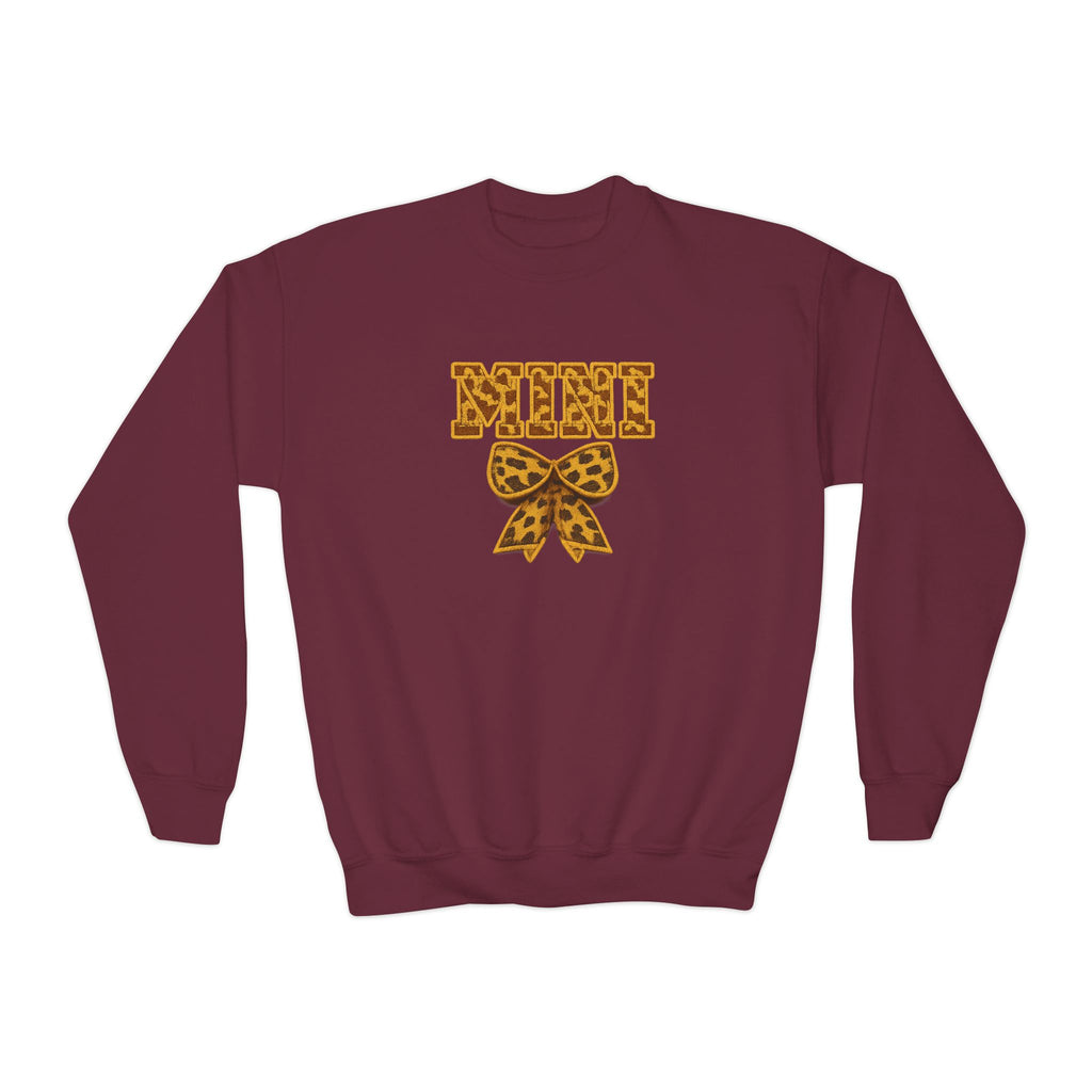 Youth Crewneck Sweatshirt - Leopard 'Mimi' Graphic with Bow