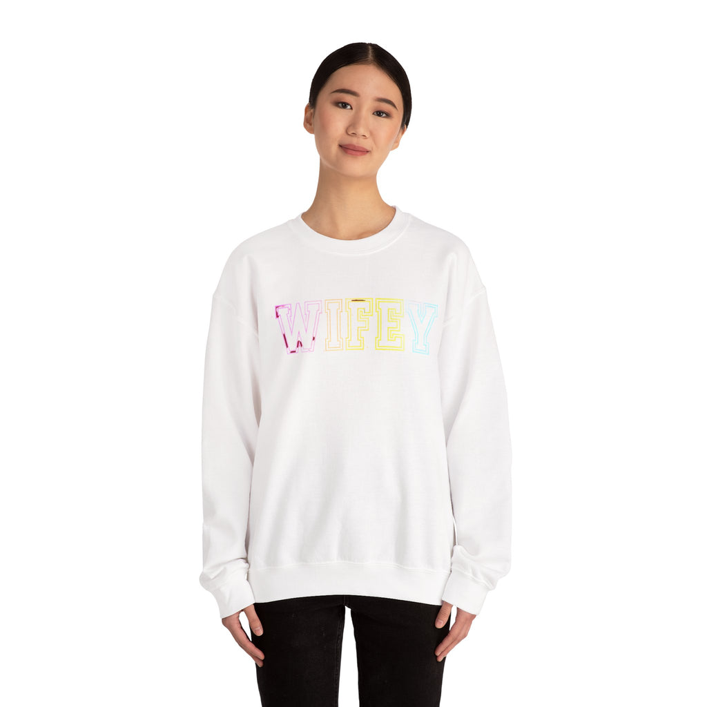 Wifey Pastel Ombre Crewneck Sweatshirt