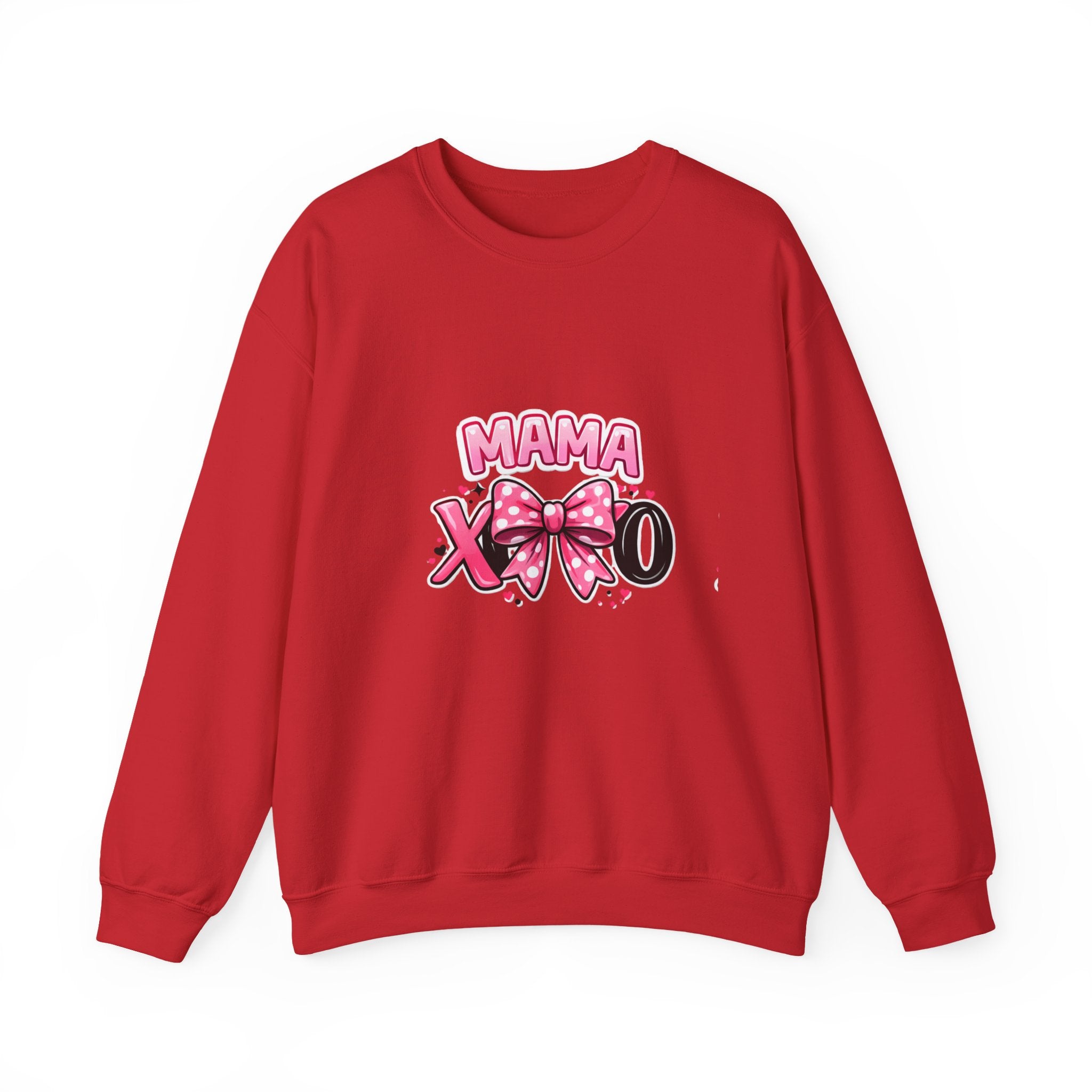 Mama XOXO Crewneck Sweatshirt – Cute Pink Bow Mother's Day Sweatshirt