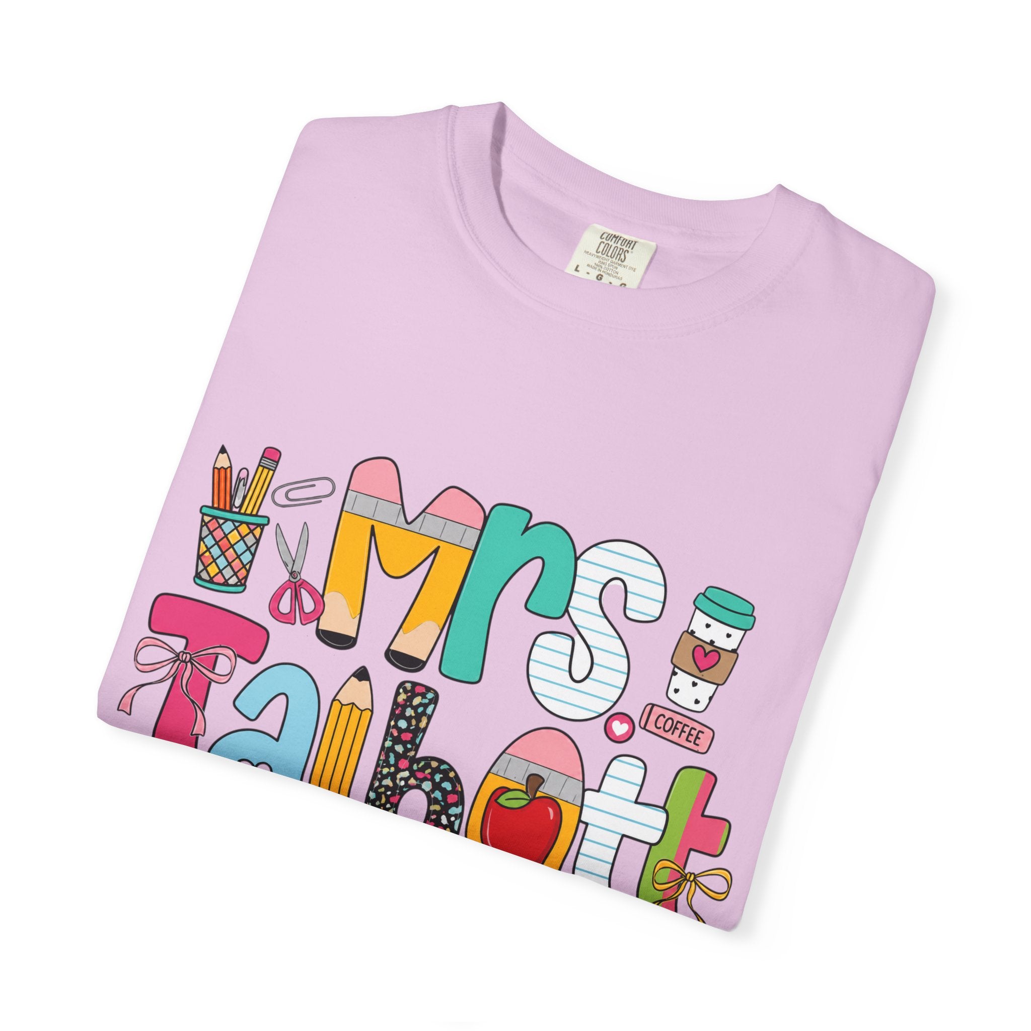 Teacher Name T‑Shirt — "Mrs. Talbott" Cute Classroom Doodle Design