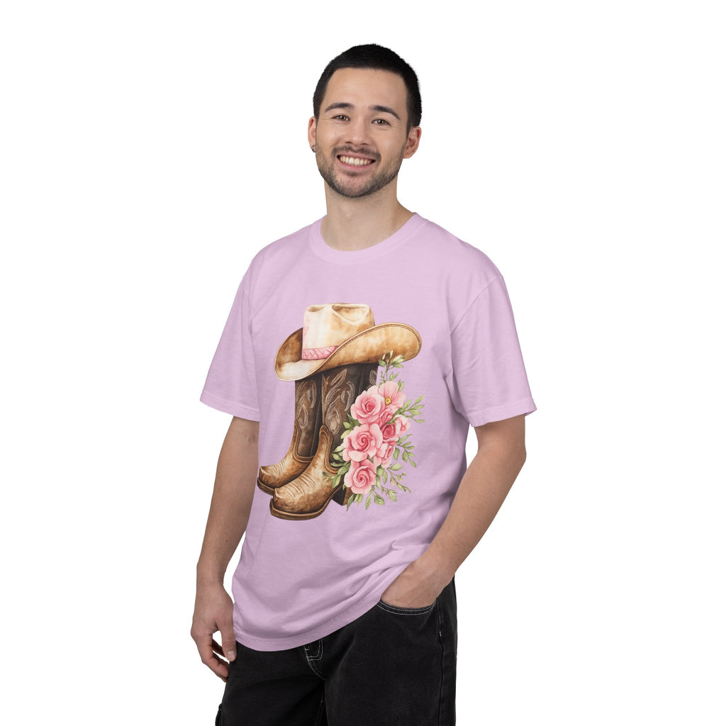 Cowboy Boots & Hat Floral T-Shirt — Western Country Floral Tee