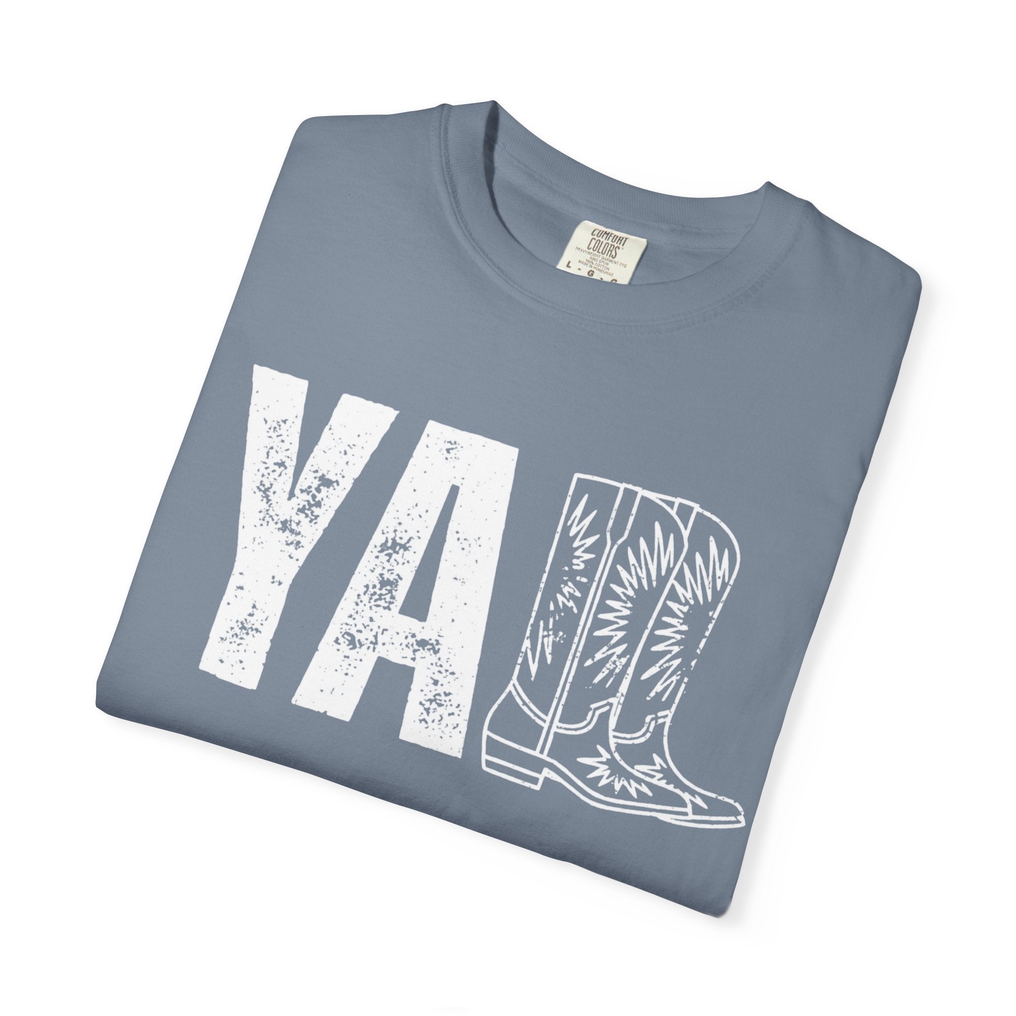 YA Boot Graphic T-Shirt — Distressed Cowboy Boots Tee