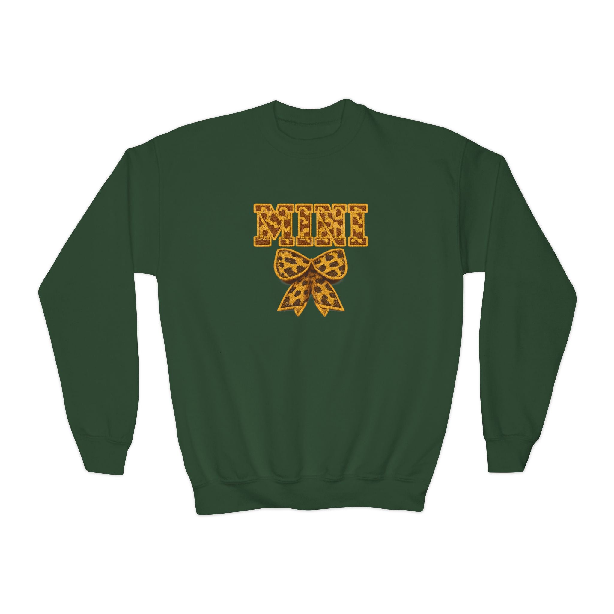 Youth Crewneck Sweatshirt - Leopard 'Mimi' Graphic with Bow