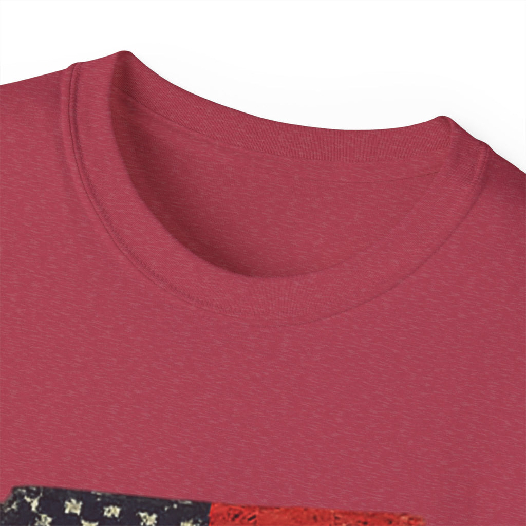 Patriotic Dad T-Shirt – Vintage American Flag 'DAD' Tee for Father’s Day