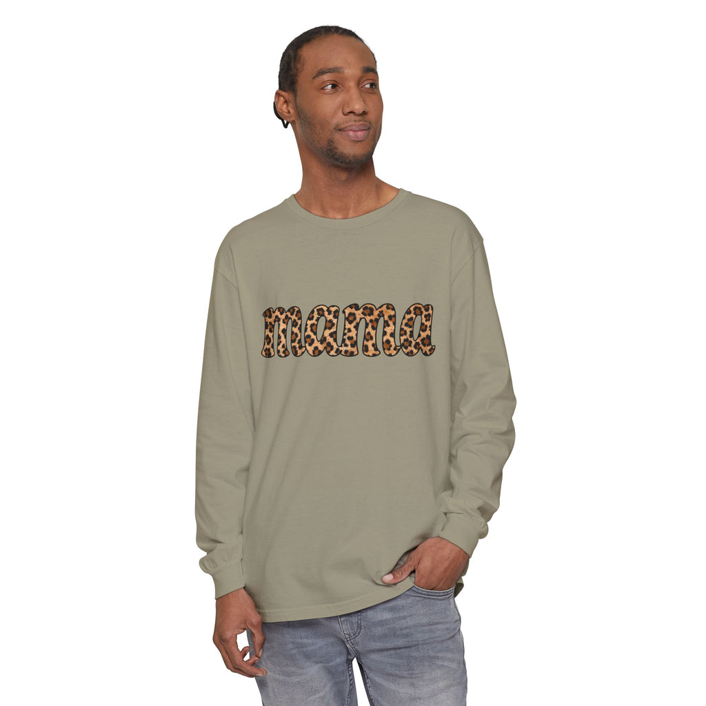 Mama Leopard Print Long Sleeve Tee