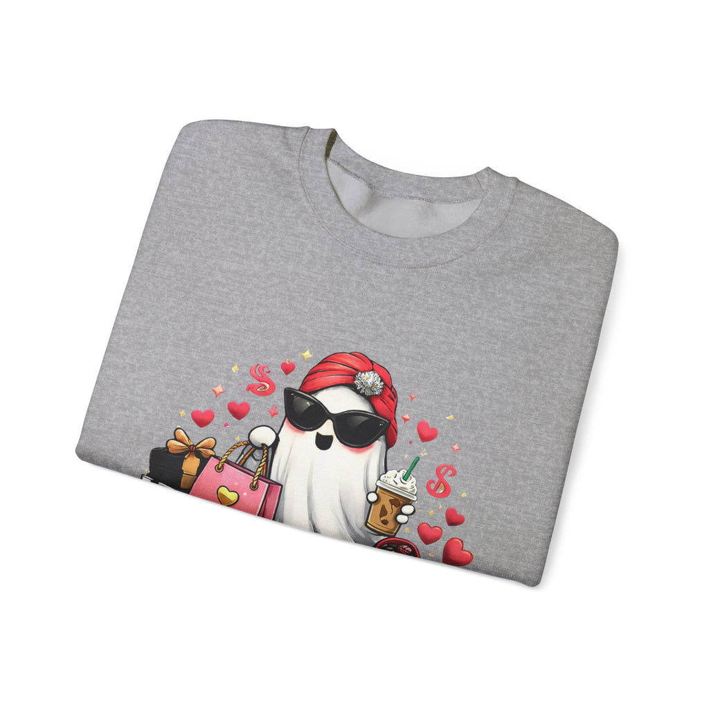Valentine Boo Tee Sweatshirt — Cute Ghost Valentine Graphic Crewneck