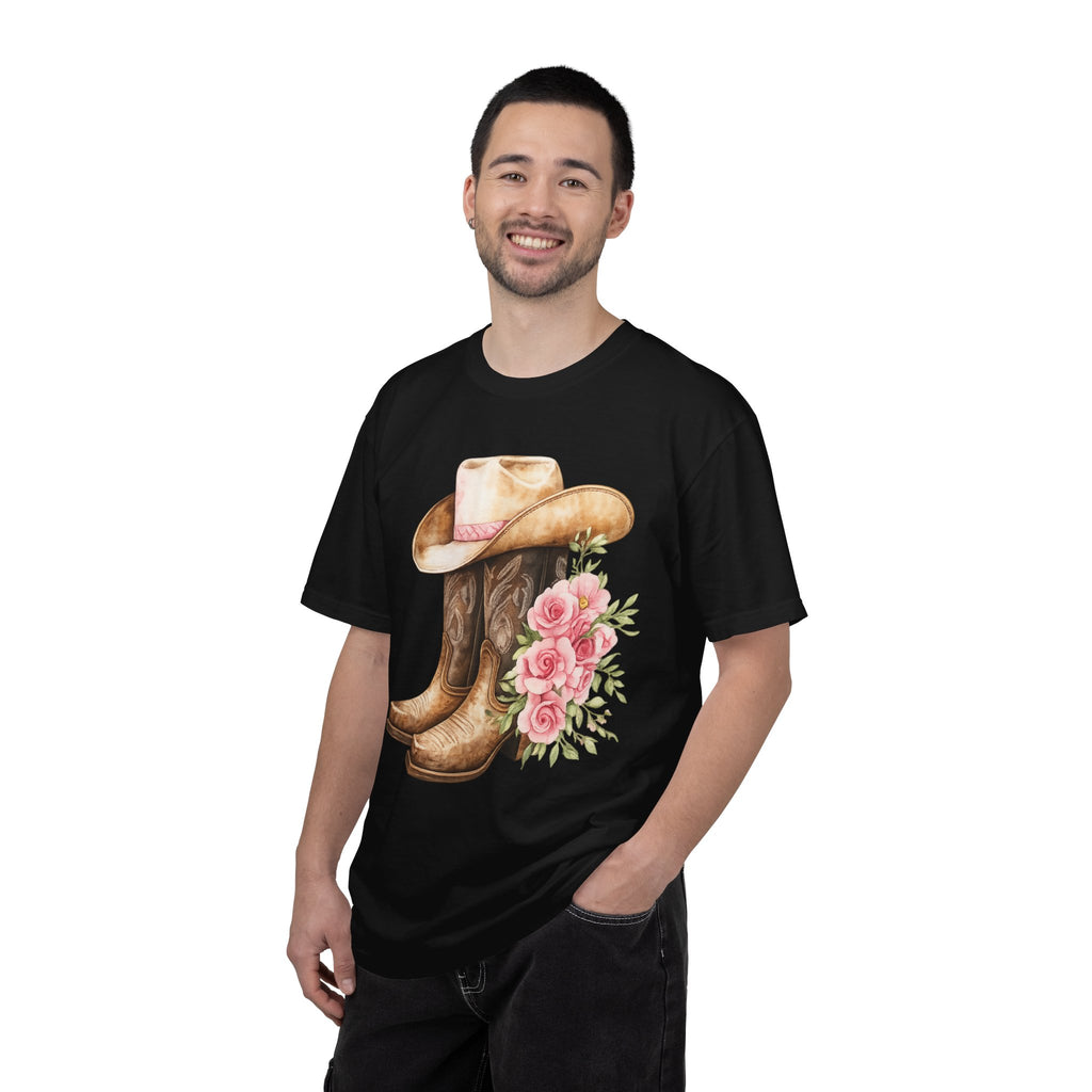 Cowboy Boots & Hat Floral T-Shirt — Western Country Floral Tee