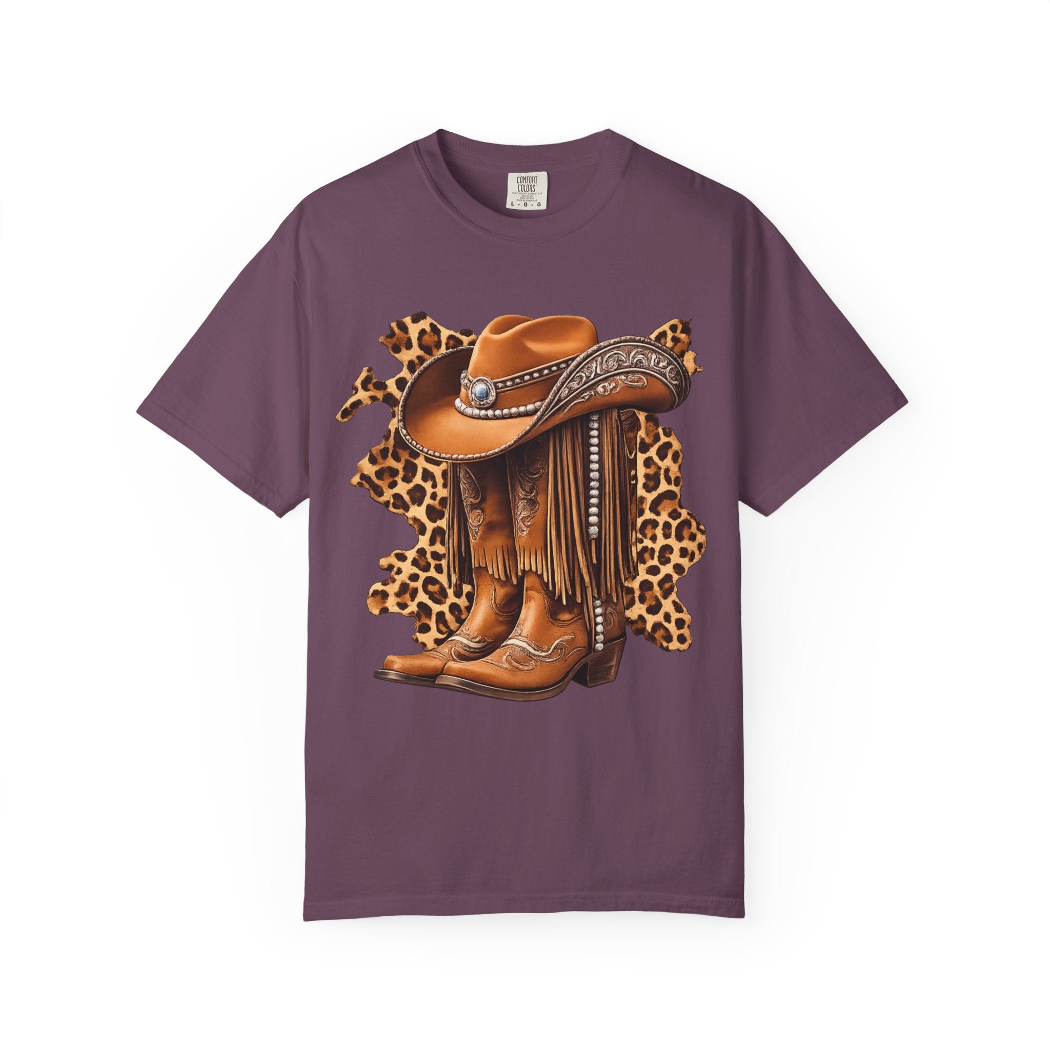 Cowgirl Boots & Hat T-Shirt — Western Leopard Graphic Tee