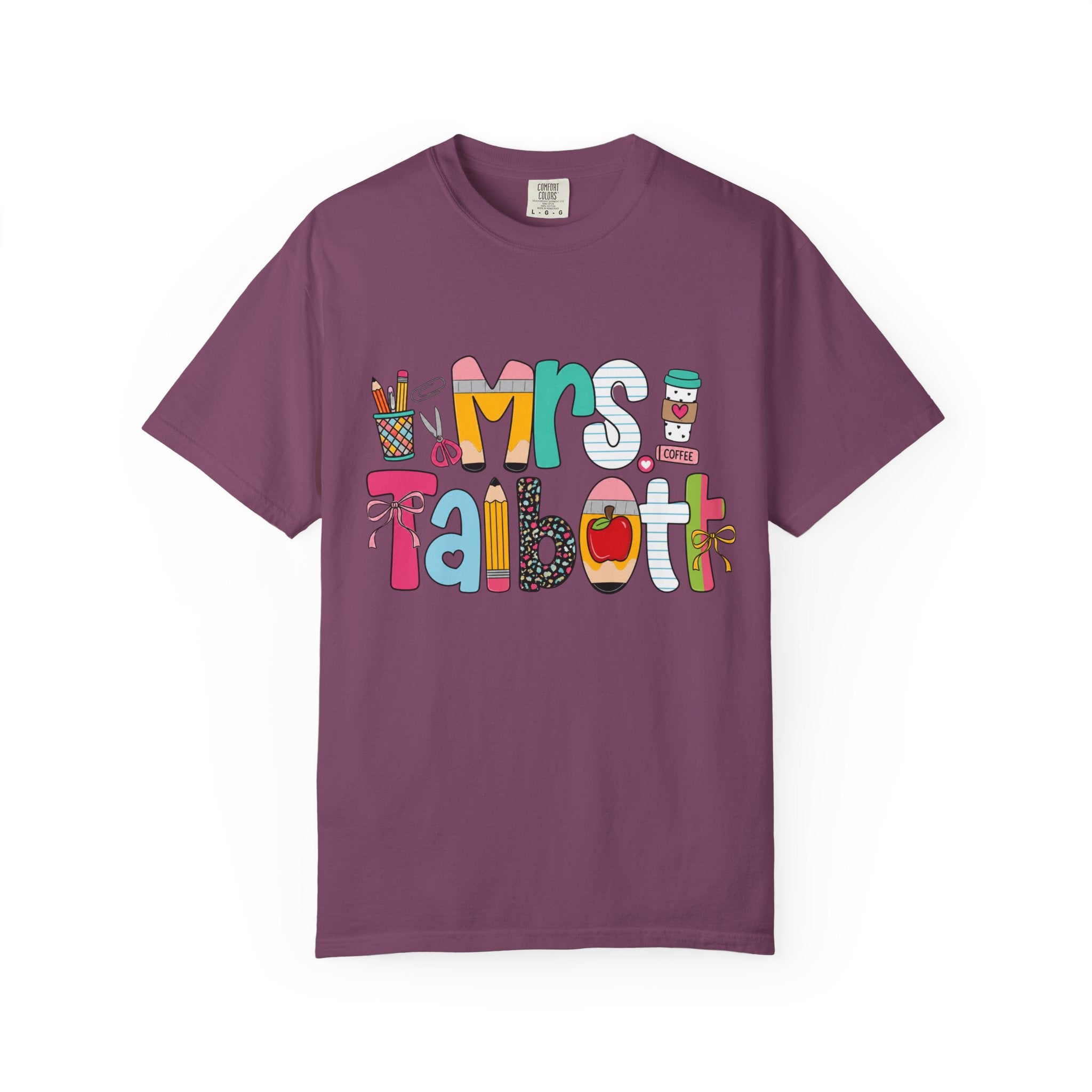 Teacher Name T‑Shirt — "Mrs. Talbott" Cute Classroom Doodle Design