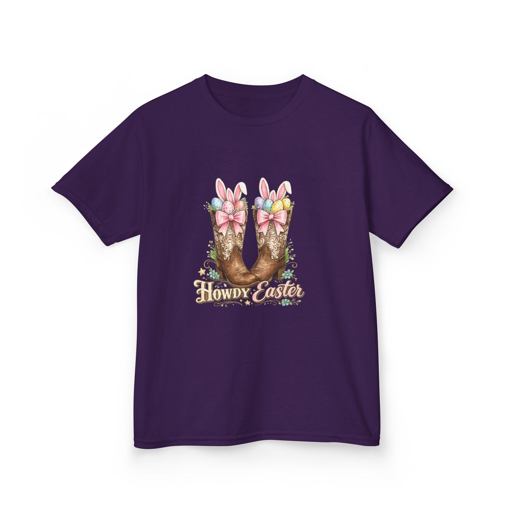 Kids Tee — Howdy Easter Horseshoe with Pastel Bows