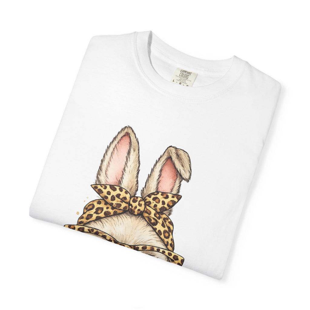 Bunny in Leopard Headband T-Shirt — Cute Vintage Rabbit Graphic Tee