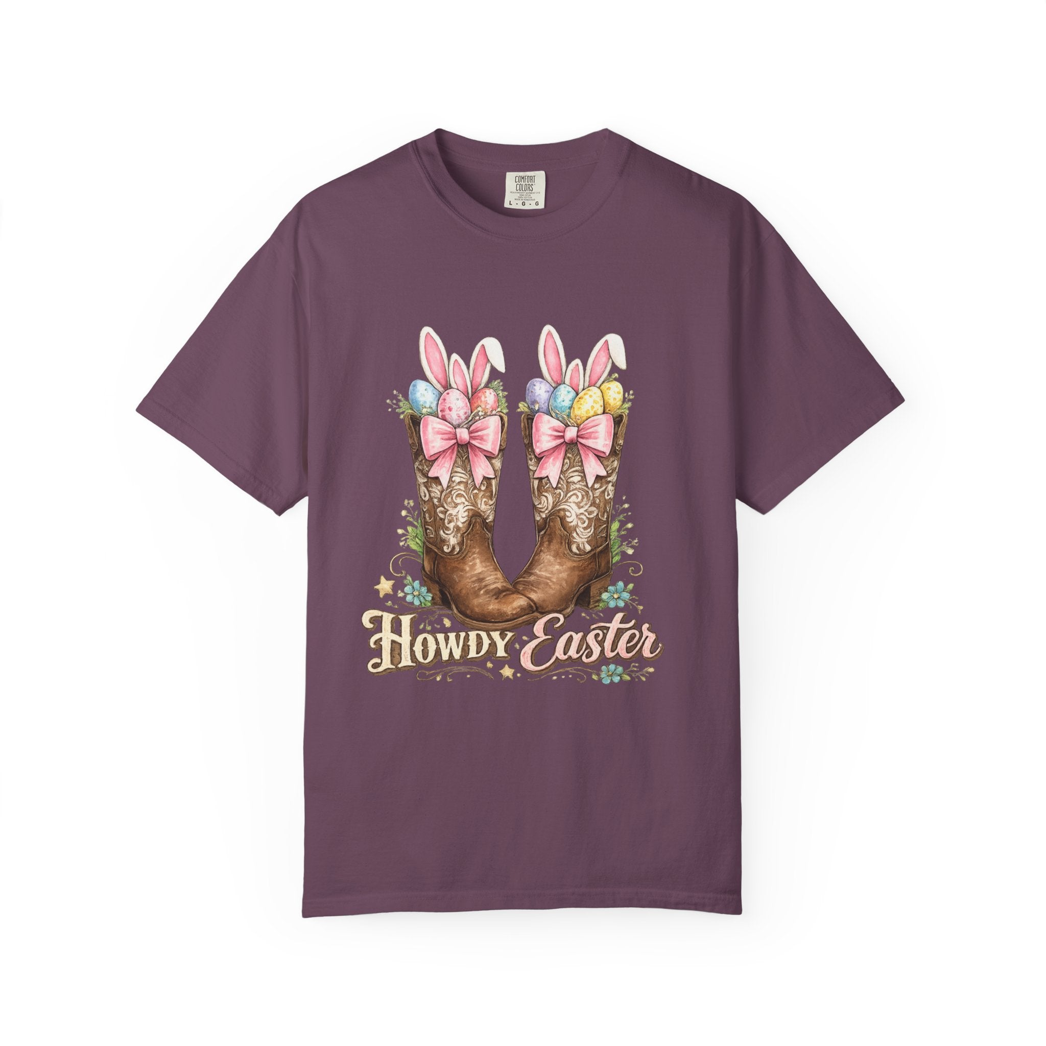 Howdy Easter Cowboy Boots T-Shirt — Western Easter Graphic Tee