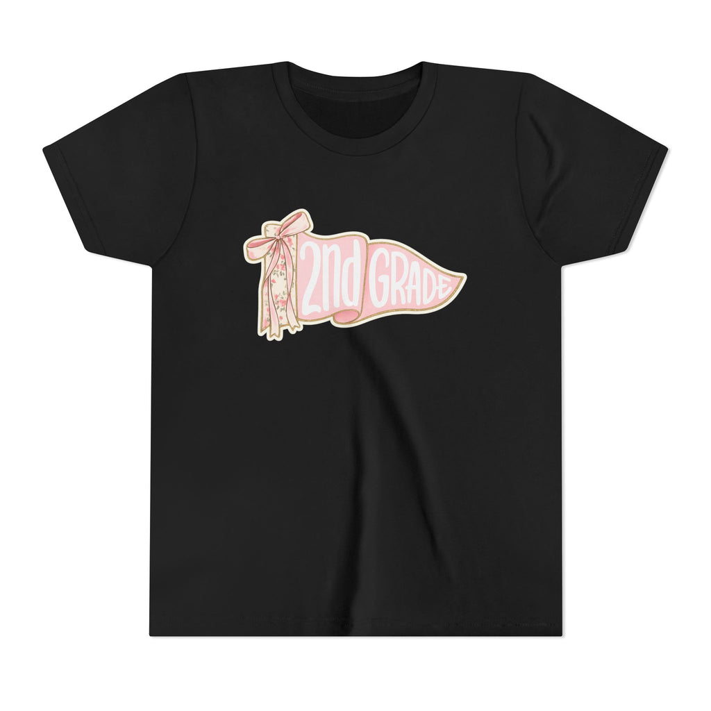 2nd Grade Pennant Kids T‑Shirt — Cute Pink Back-to-School Tee for Girls