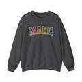 Mama Rainbow Crewneck Sweatshirt — Retro Colorblock "MAMA" Motherhood Pullover