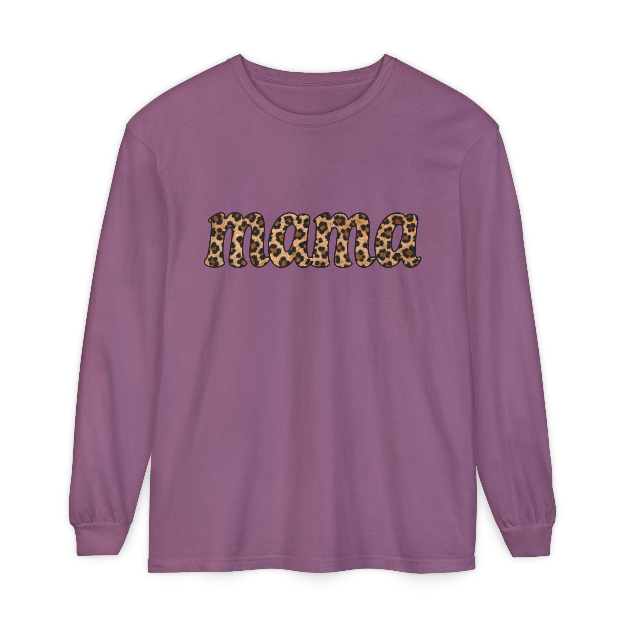 Mama Leopard Print Long Sleeve Tee
