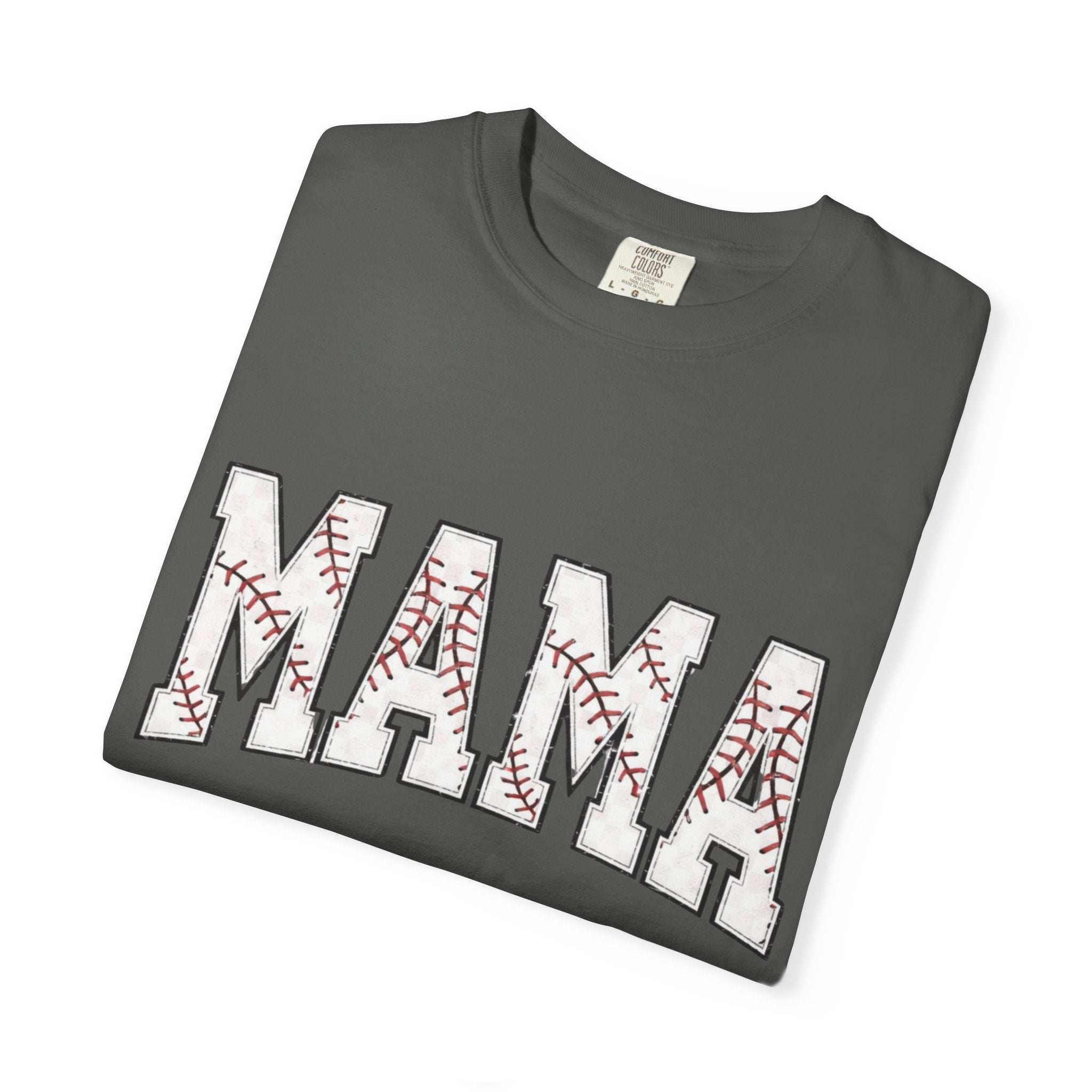 Mama Baseball Tee — 'MAMA' Stitched Baseball Mom T‑Shirt