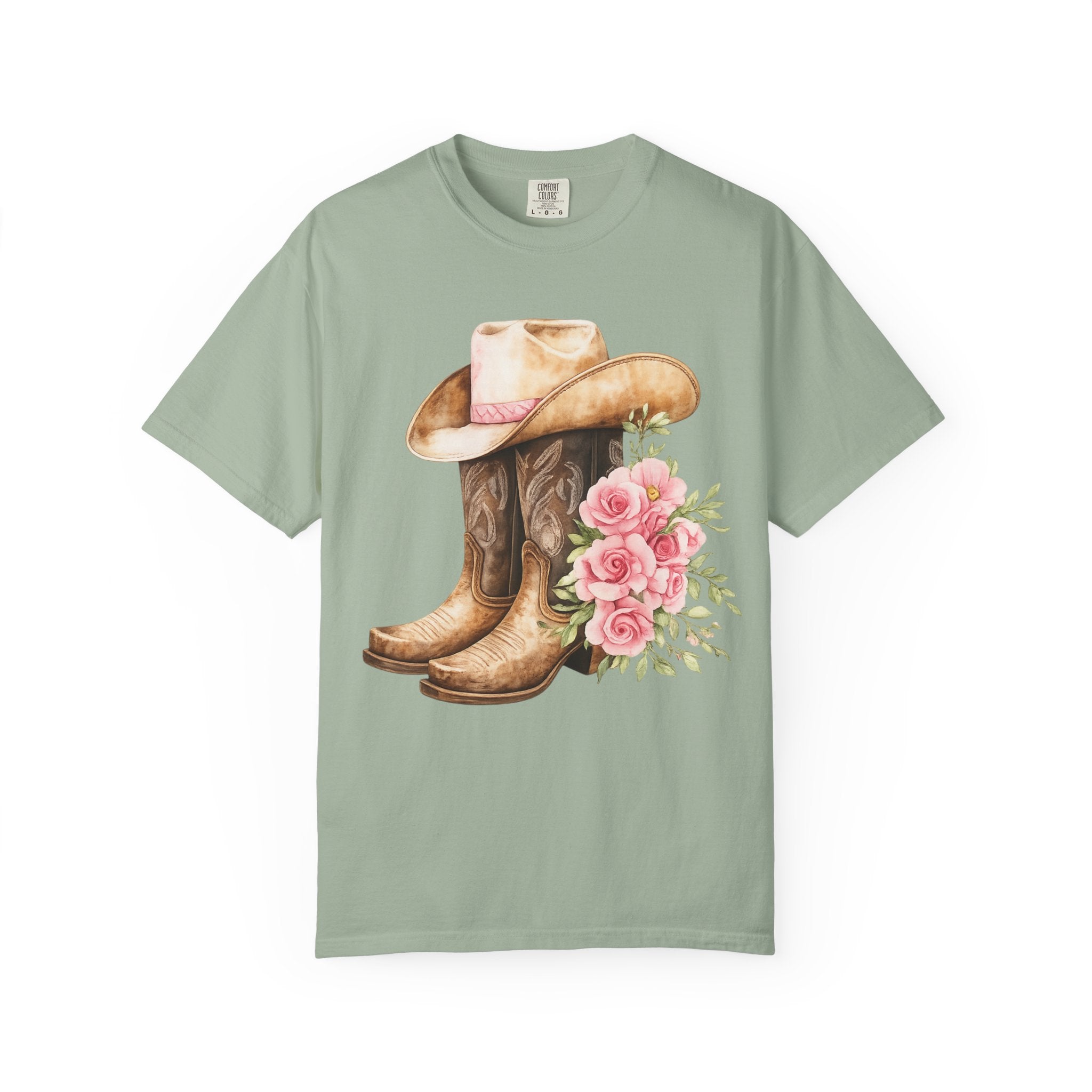 Cowboy Boots & Hat Floral T-Shirt — Western Country Floral Tee