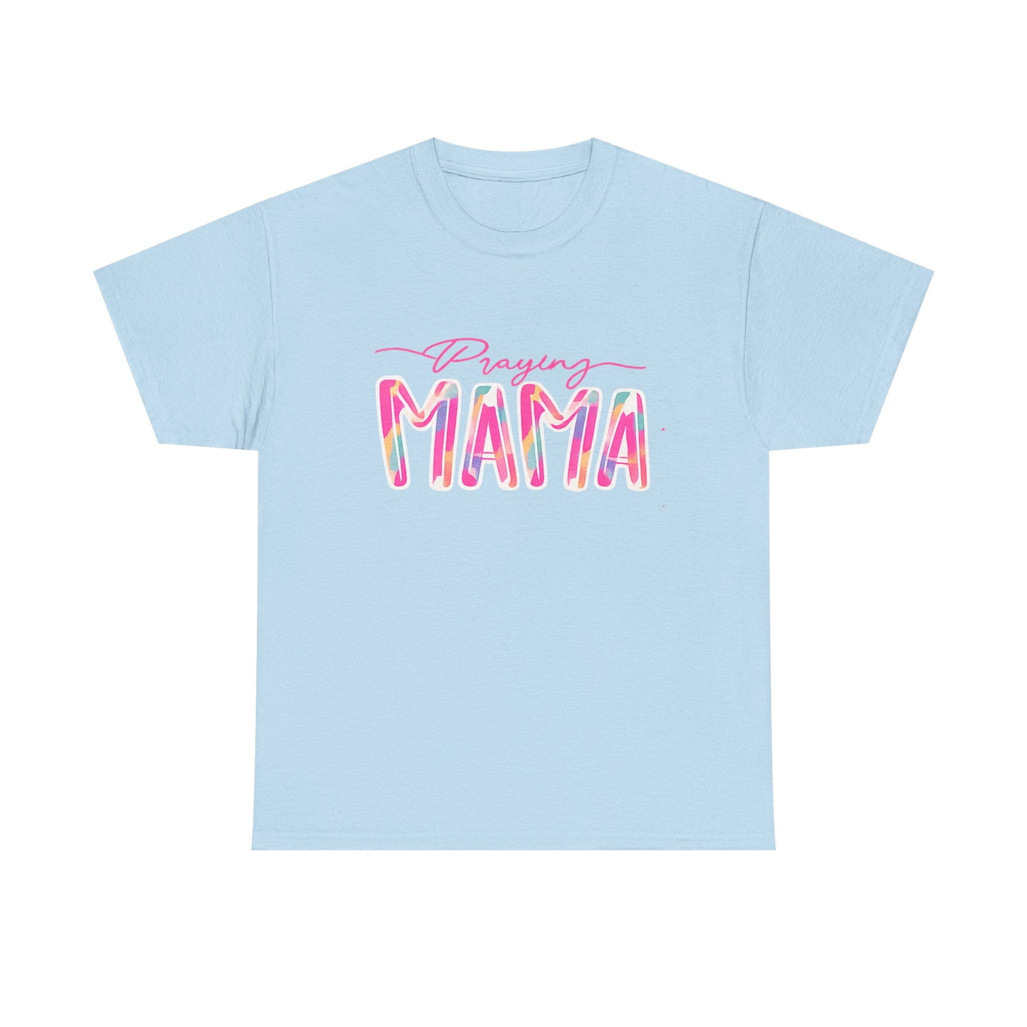 Praying Mama T-Shirt — Floral Church Graphic Tee for Christian Moms