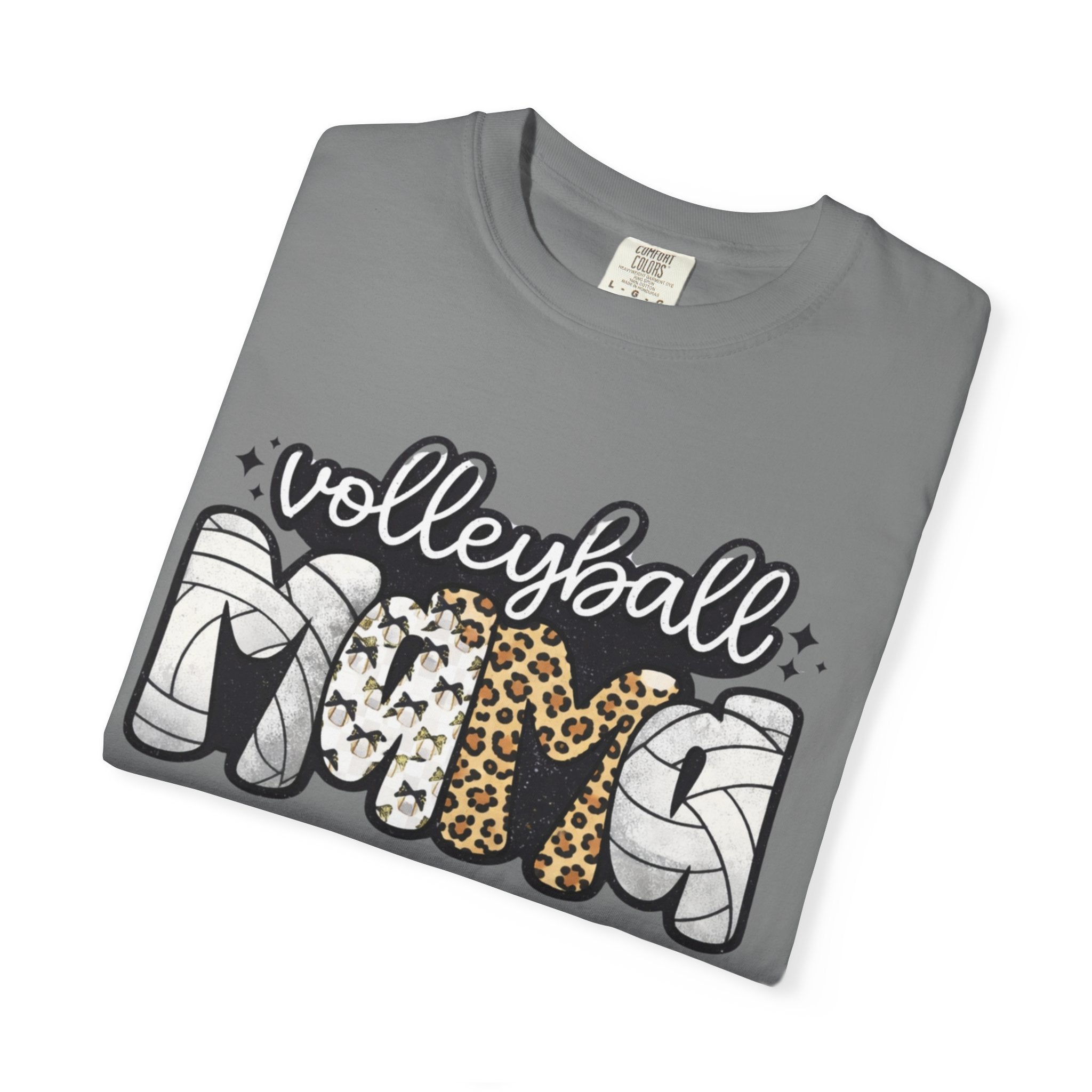 Volleyball Mom T-Shirt — Leopard & Ball Graphic Tee for Coaches & Fans