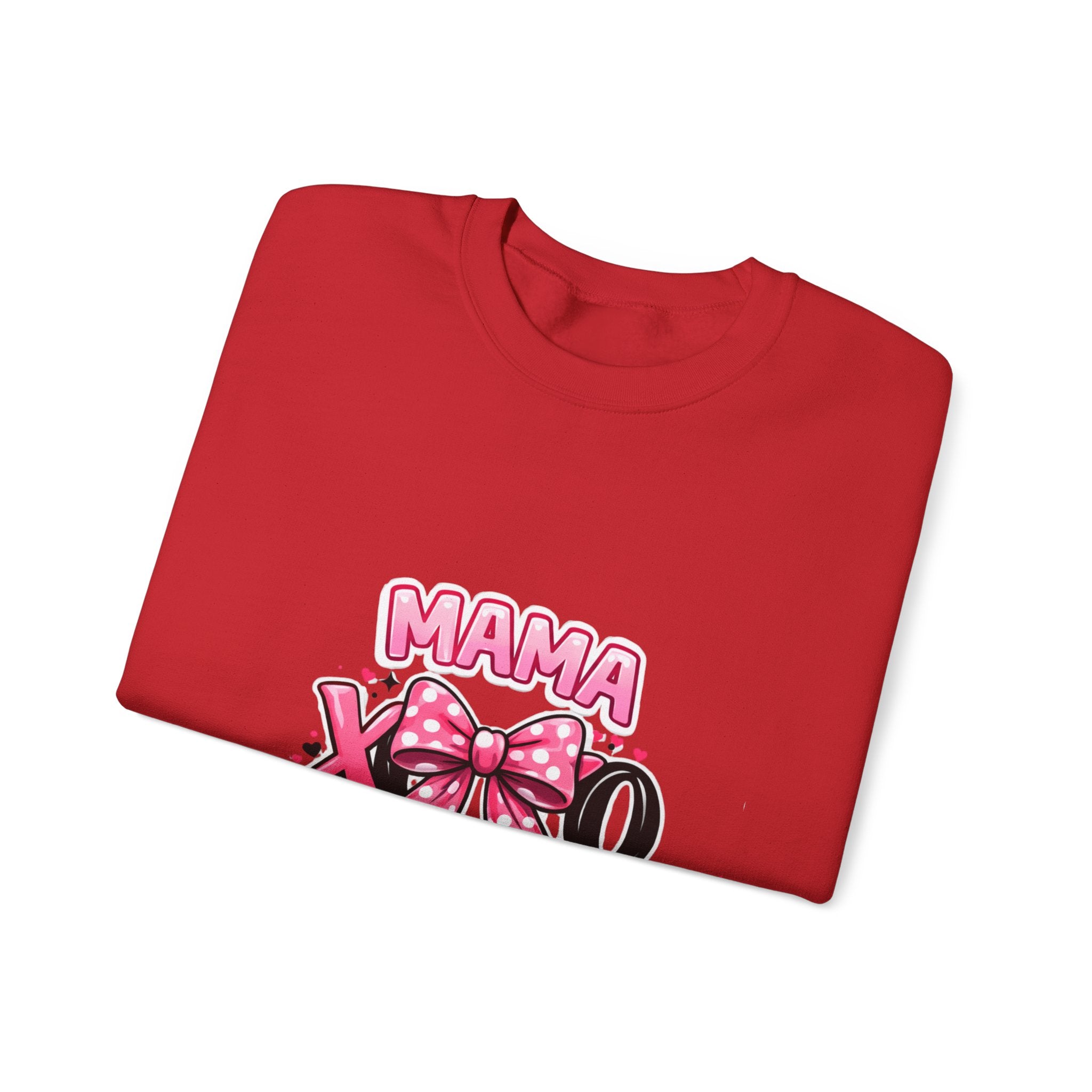 Mama XOXO Crewneck Sweatshirt – Cute Pink Bow Mother's Day Sweatshirt