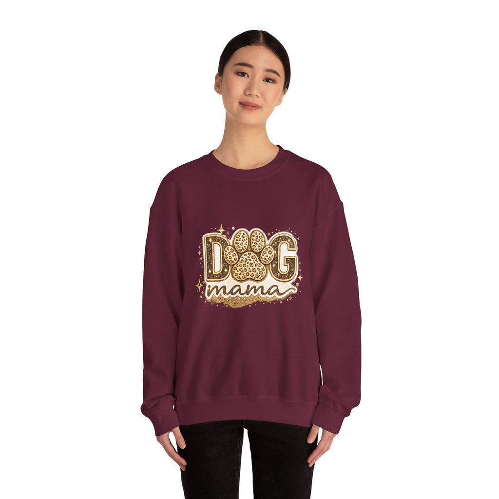 Dog Mama Crewneck Sweatshirt — Leopard Paw Graphic