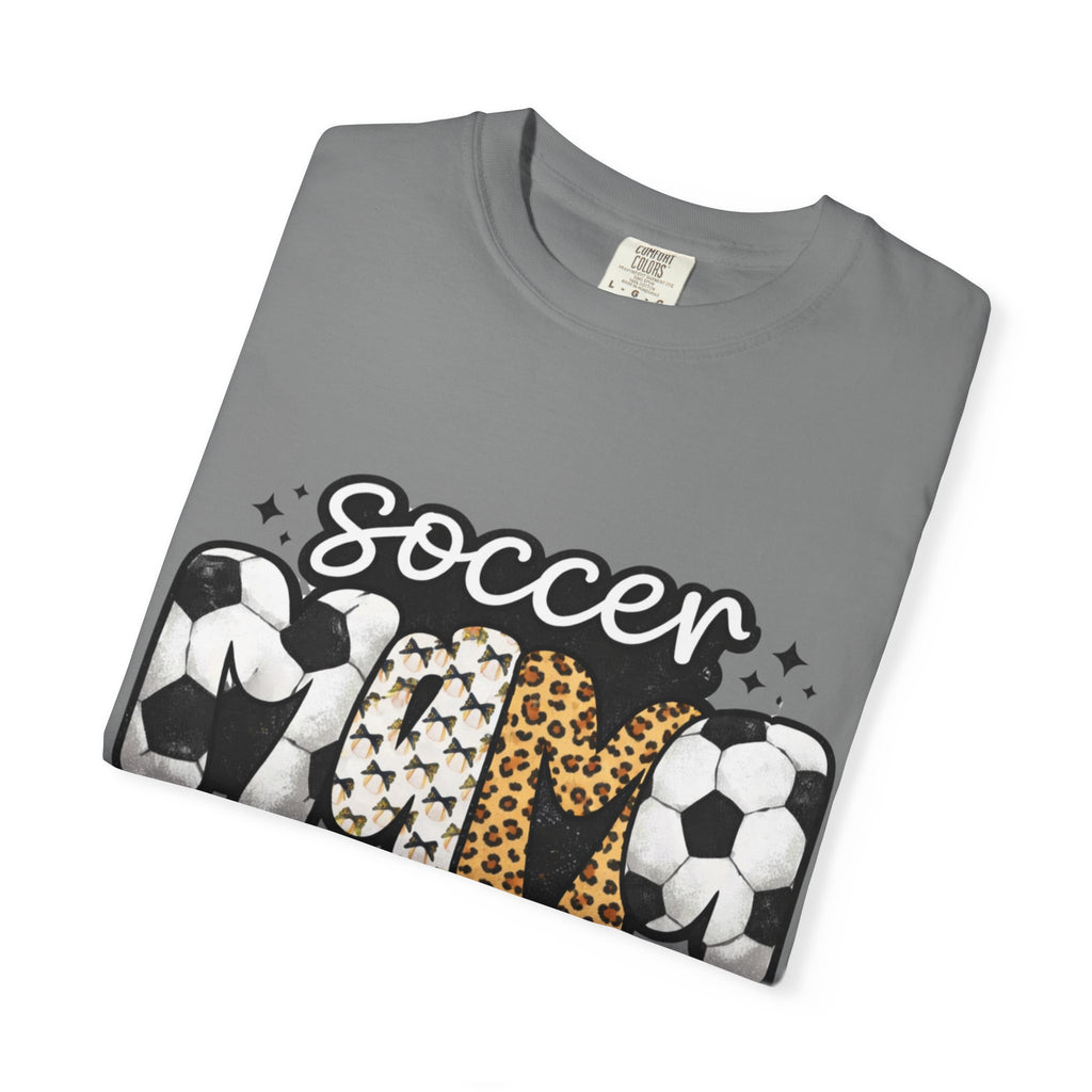 Soccer Mom T-Shirt — Leopard & Ball Graphic Tee for Soccer Moms