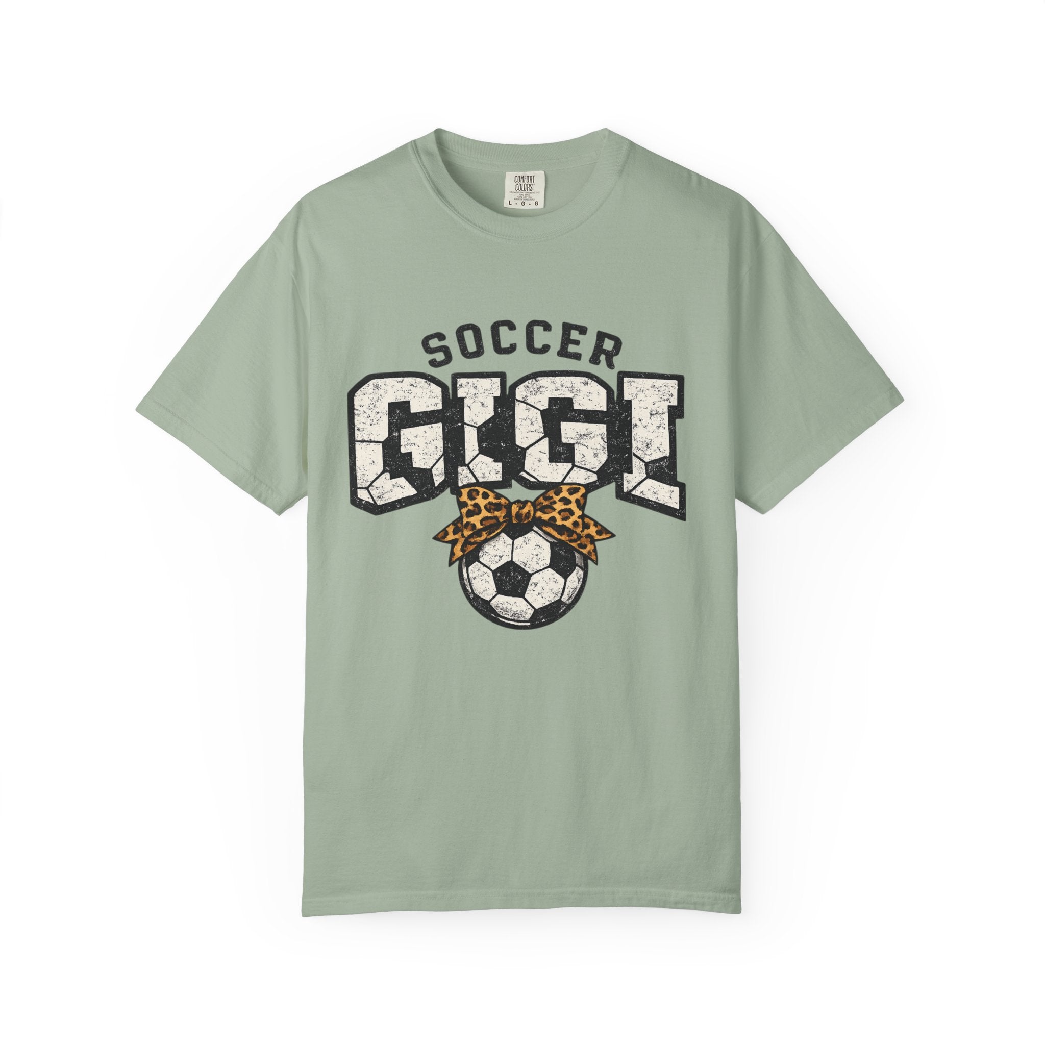 Soccer Gigi T-Shirt — Leopard Bow Soccer Mom Shirt