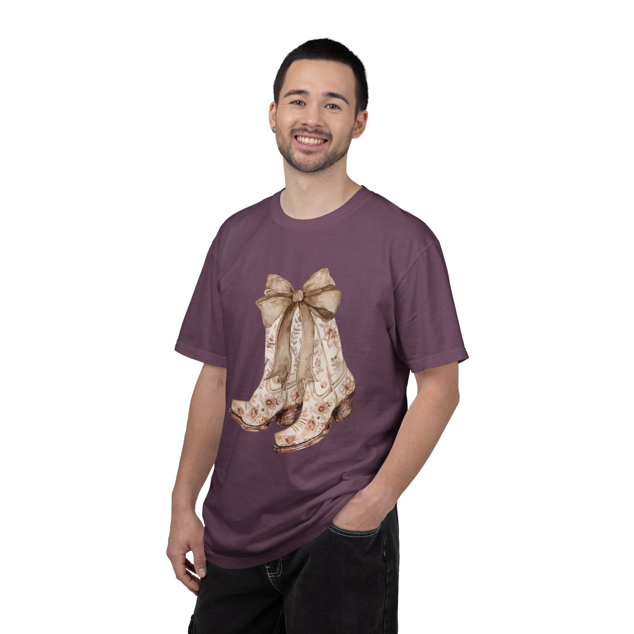 Vintage Floral Cowboy Boots T-Shirt — Western Cowgirl Graphic Tee