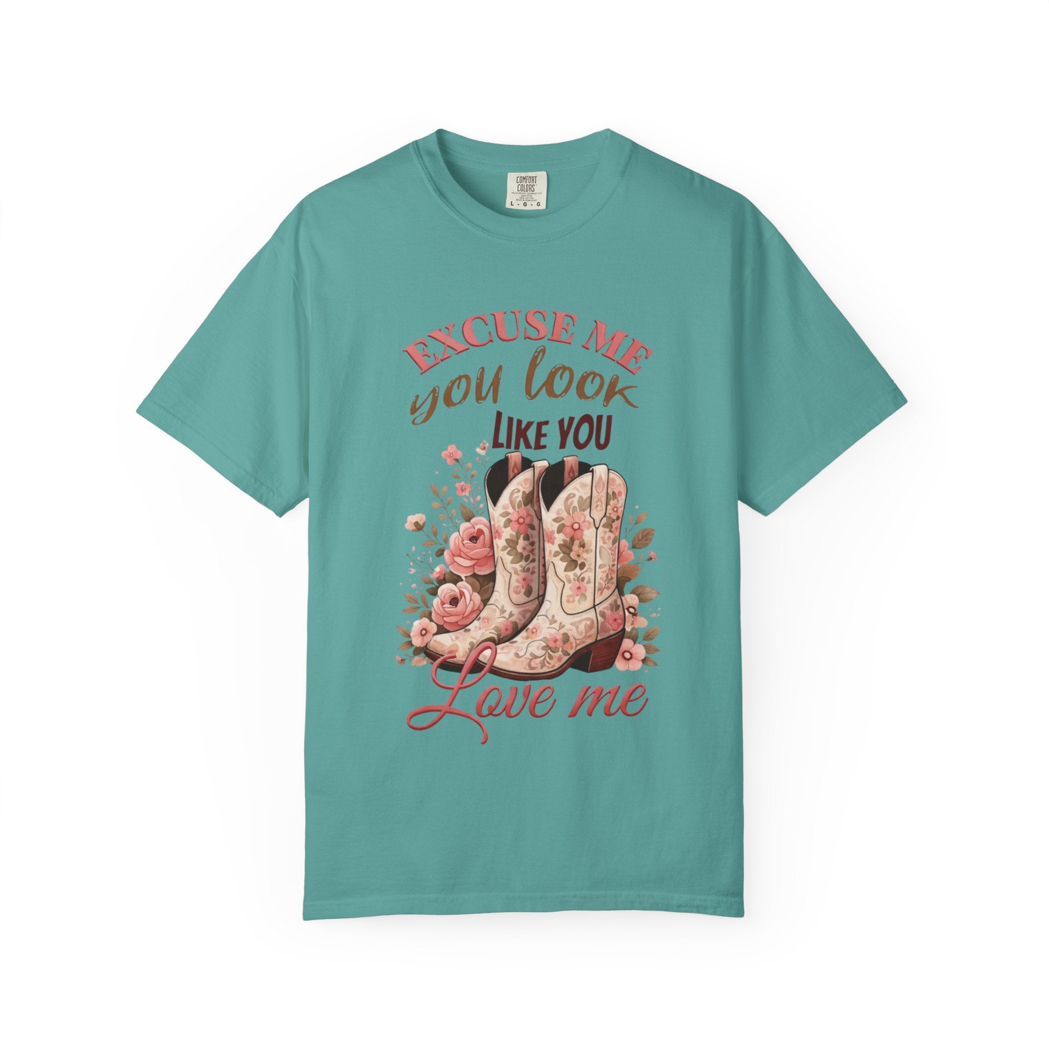 Excuse Me You Look Like You Love Me T-Shirt — Floral Cowboy Boots Graphic Tee