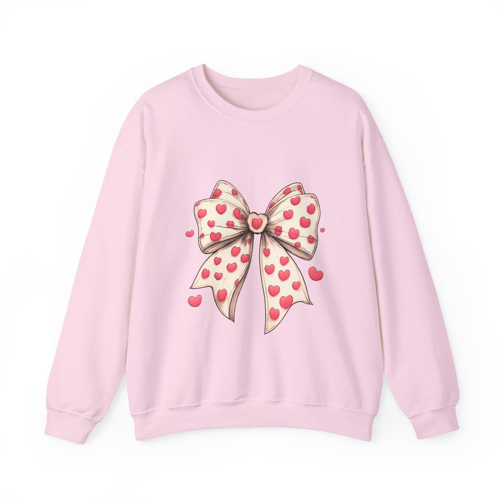 Heart Bow Crewneck Sweatshirt – Cute Valentine’s Day Pullover