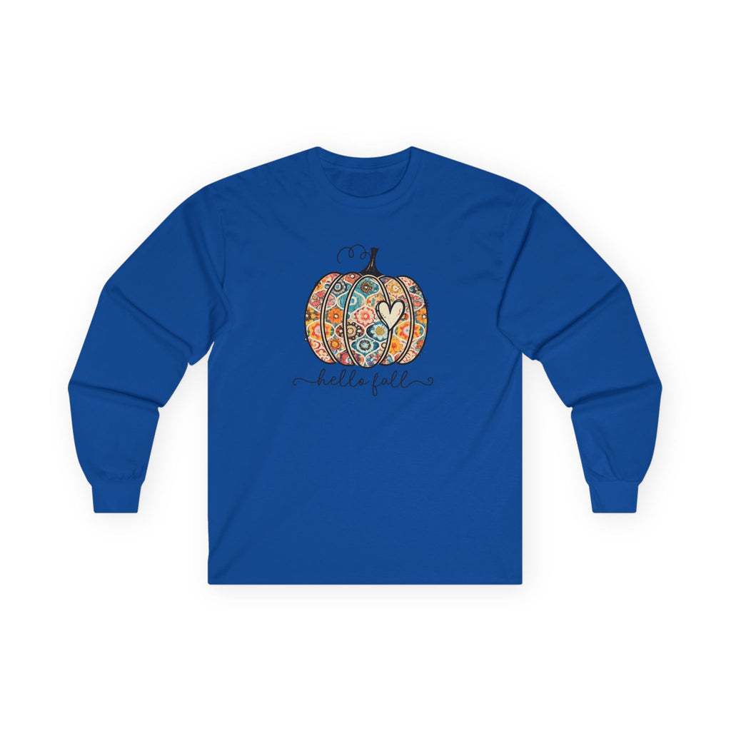 Hello Fall Pumpkin Long Sleeve Tee