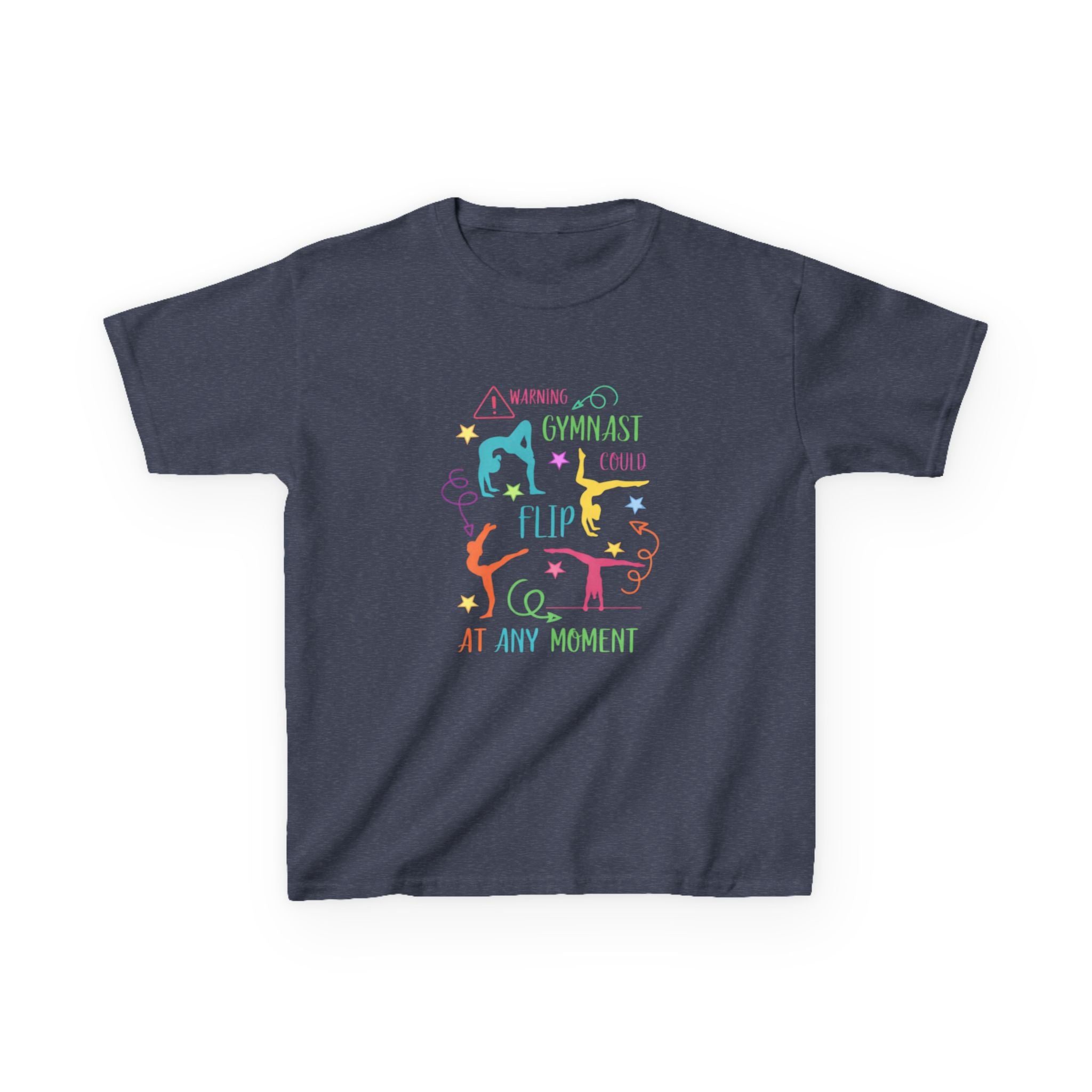 Kids Gymnastics T‑Shirt — "Gymnast I Could Flip At Any Moment" Colorful Design