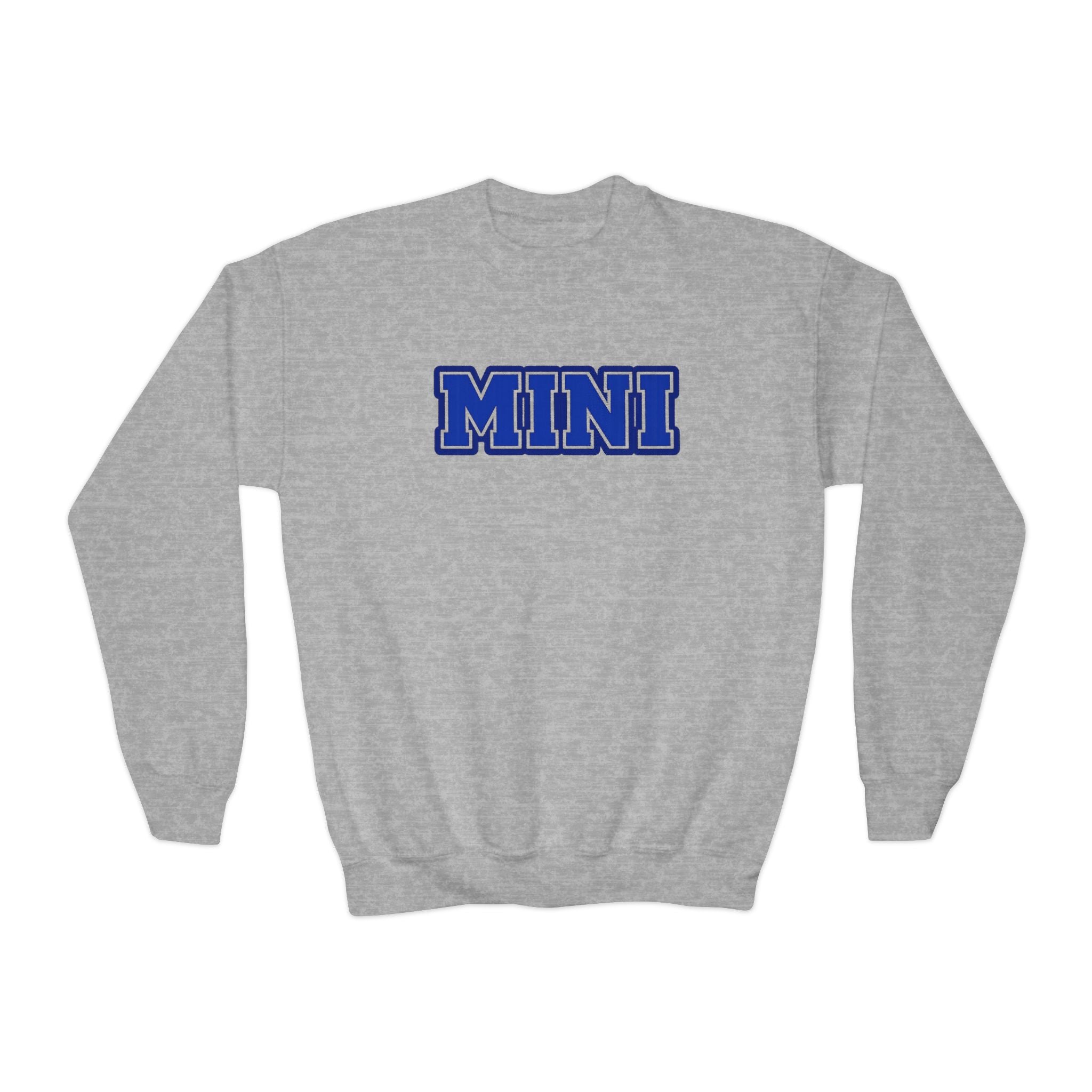 Youth Crewneck Sweatshirt — 'MINI' Varsity Letter Kids Pullover