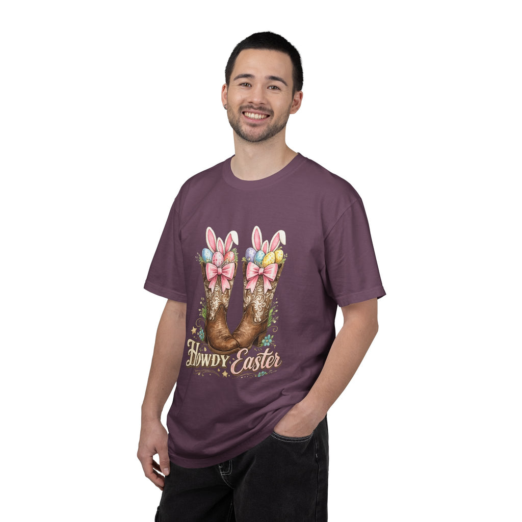 Howdy Easter Cowboy Boots T-Shirt — Western Easter Graphic Tee