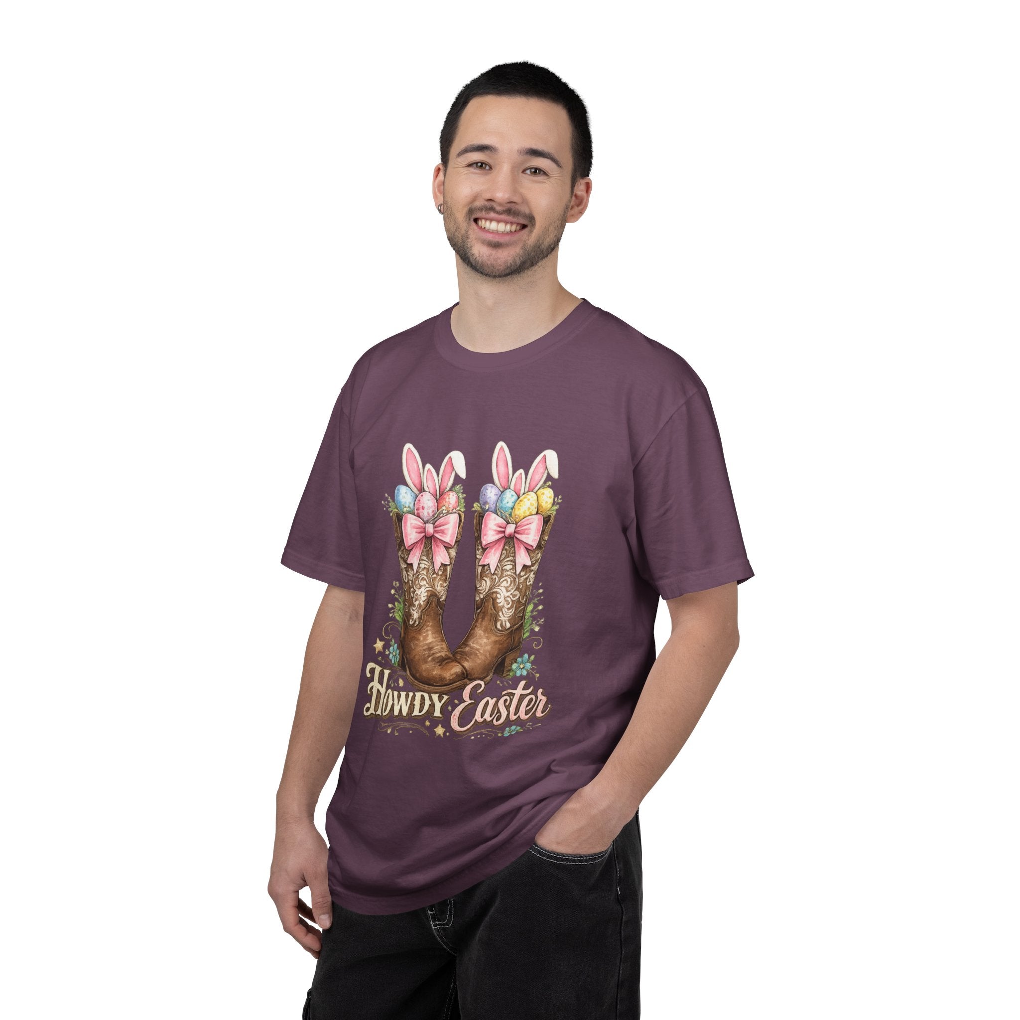 Howdy Easter Cowboy Boots T-Shirt — Western Easter Graphic Tee