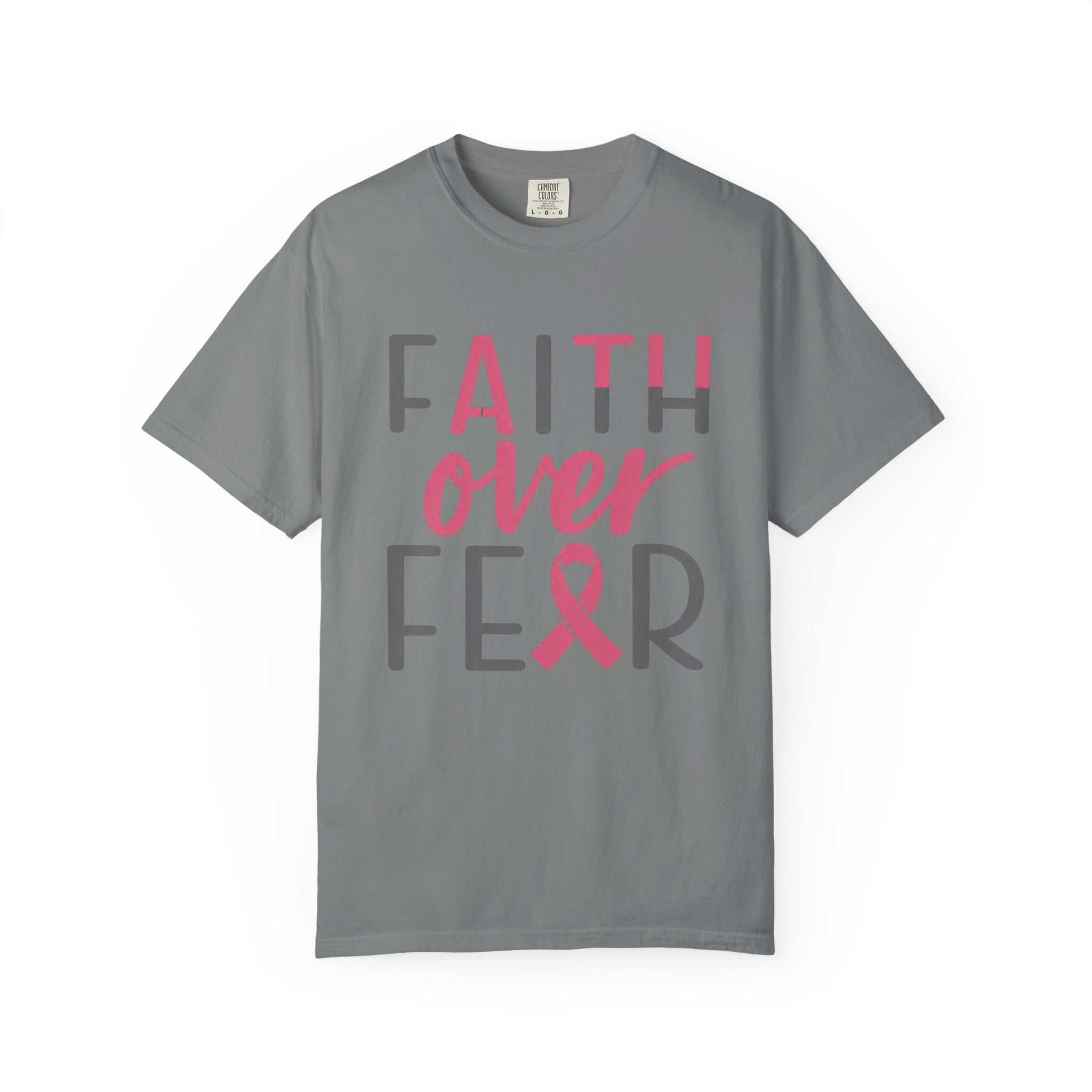 Faith Over Fear T-Shirt — Breast Cancer Awareness Pink Ribbon Tee