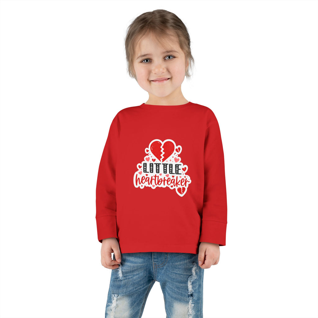 Little Heartbreaker Toddler Long Sleeve Tee — Cute Valentine’s Day Shirt for Babies & Toddlers
